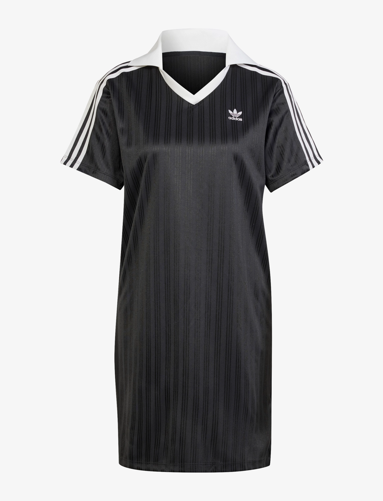 adidas Originals V-NECK SS DRESS - adidas - BLACK / black