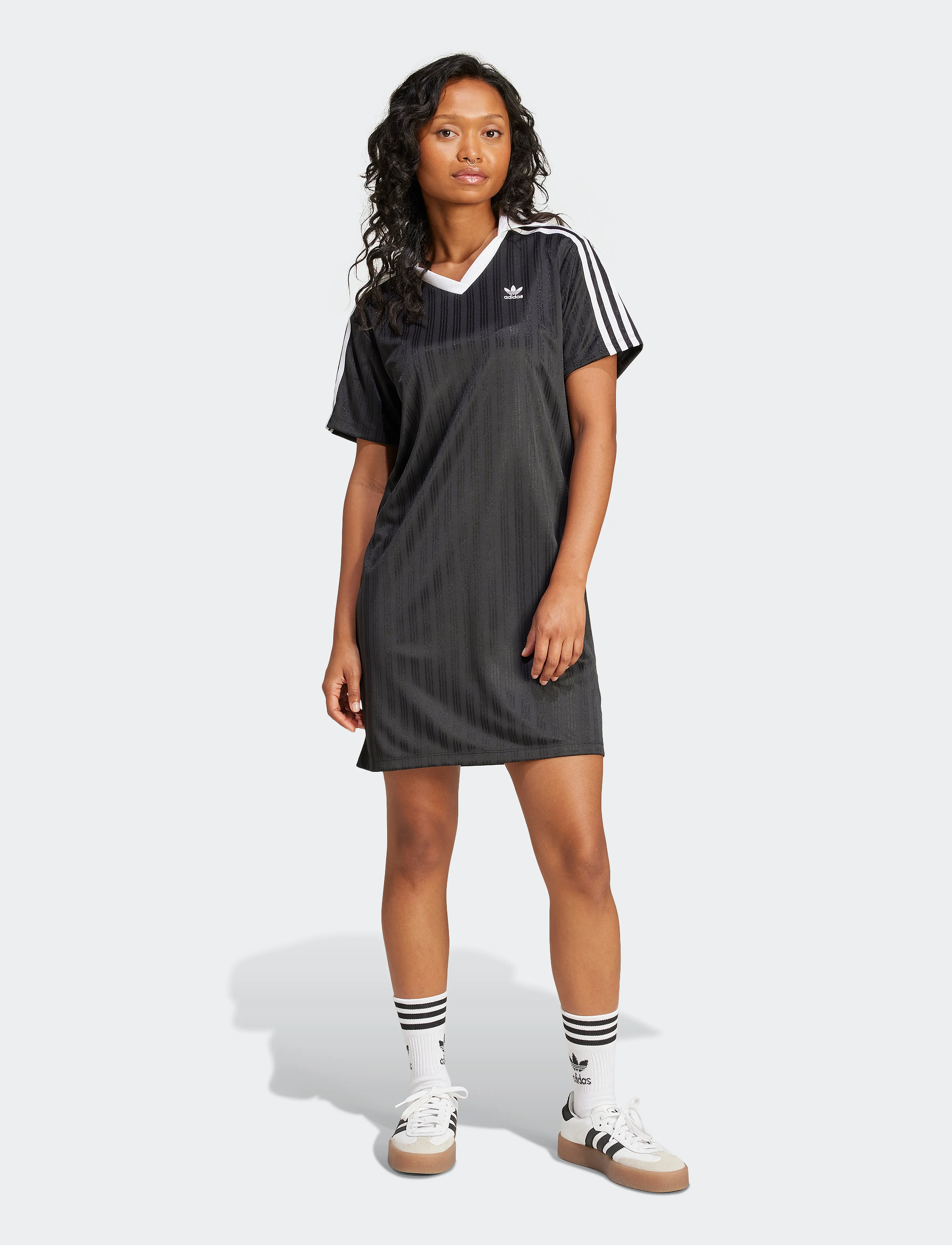 adidas Originals - V-NECK SS DRESS - black - 4