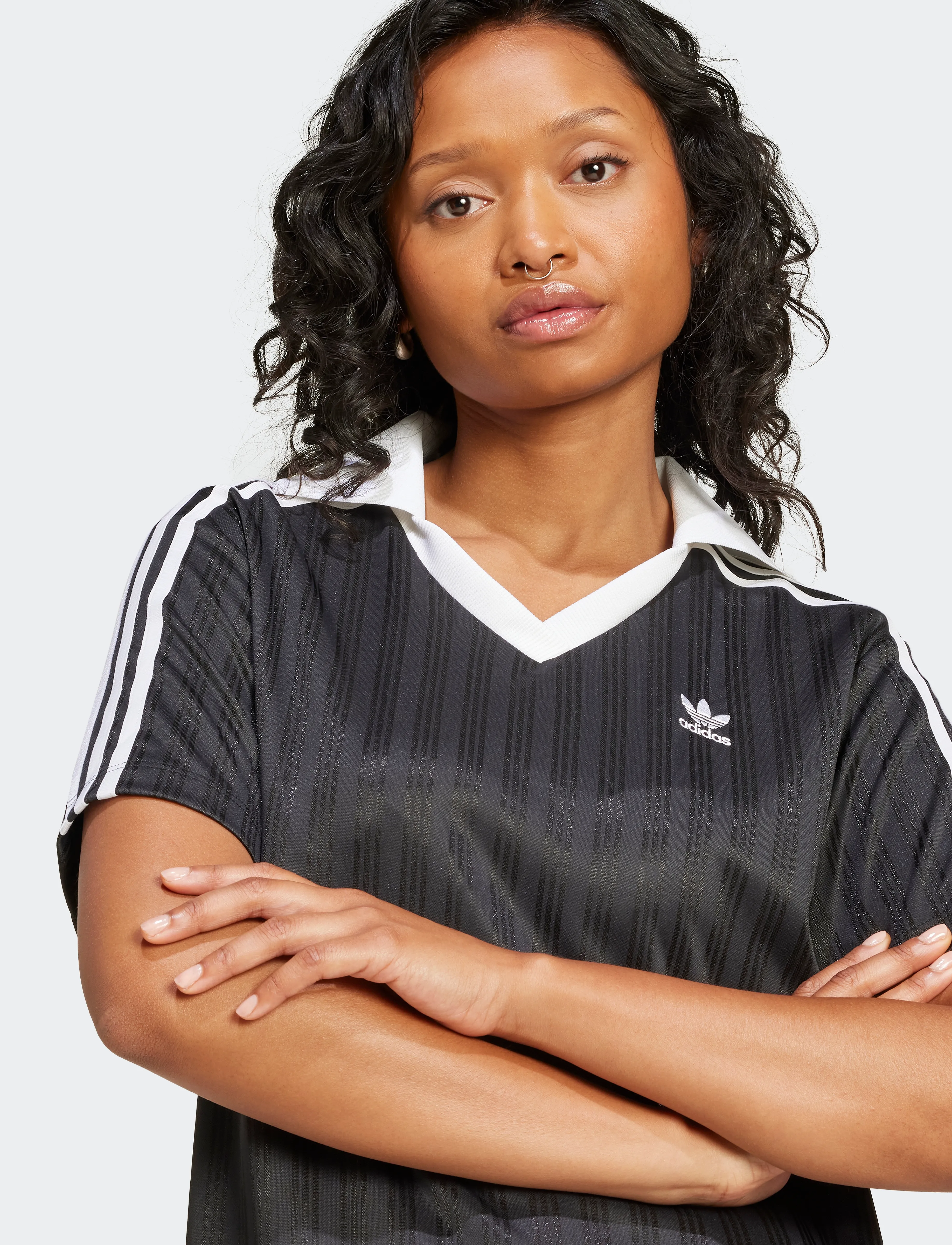 adidas Originals - V-NECK SS DRESS - black - 5