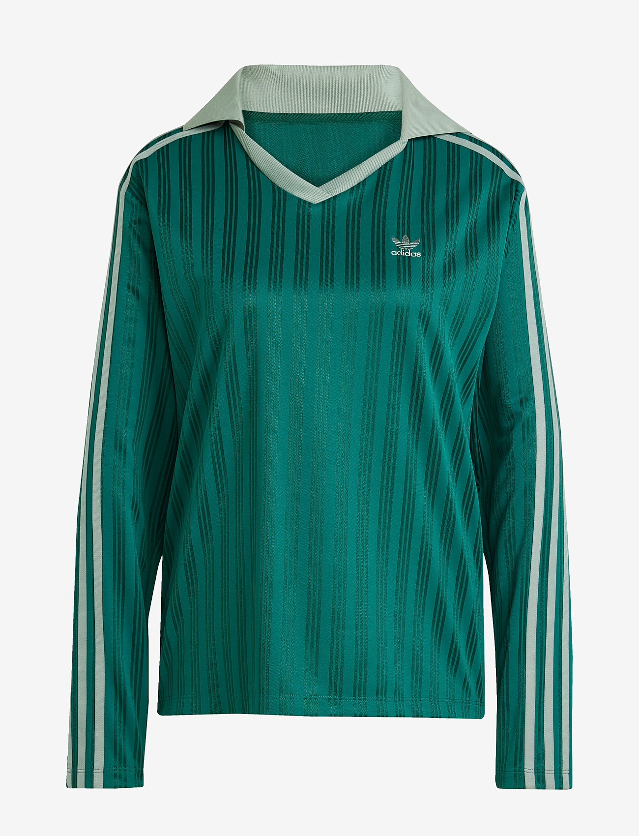 adidas Originals - V-NECK LS TEE - langarmshirts - cgreen - 1