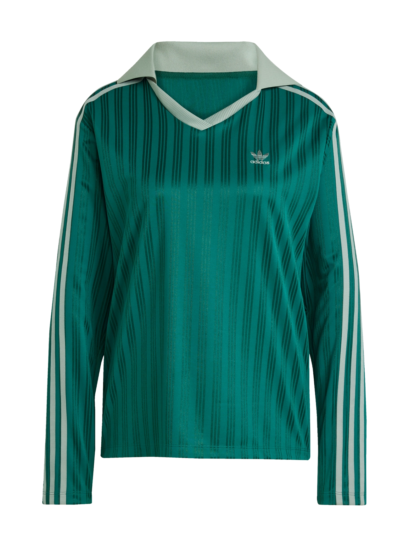 adidas Originals V-NECK LS TEE - adidas - CGREEN / green