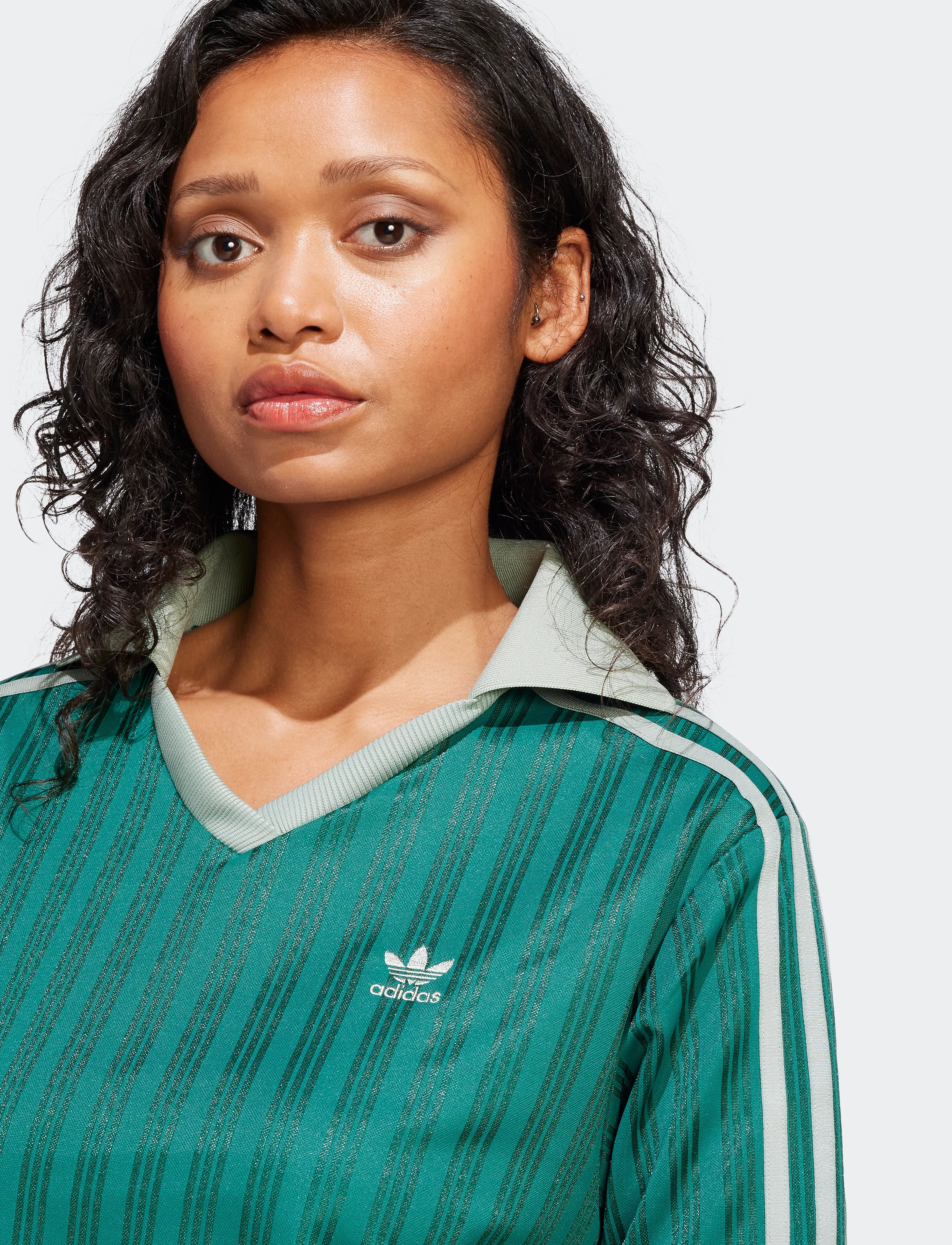 adidas Originals - V-NECK LS TEE - langarmshirts - cgreen - 2