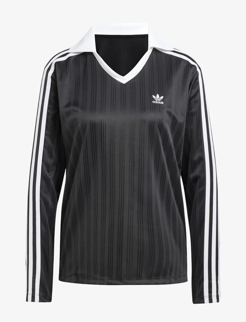 adidas Originals - V-NECK LS TEE - langærmede t-shirts - black - 1