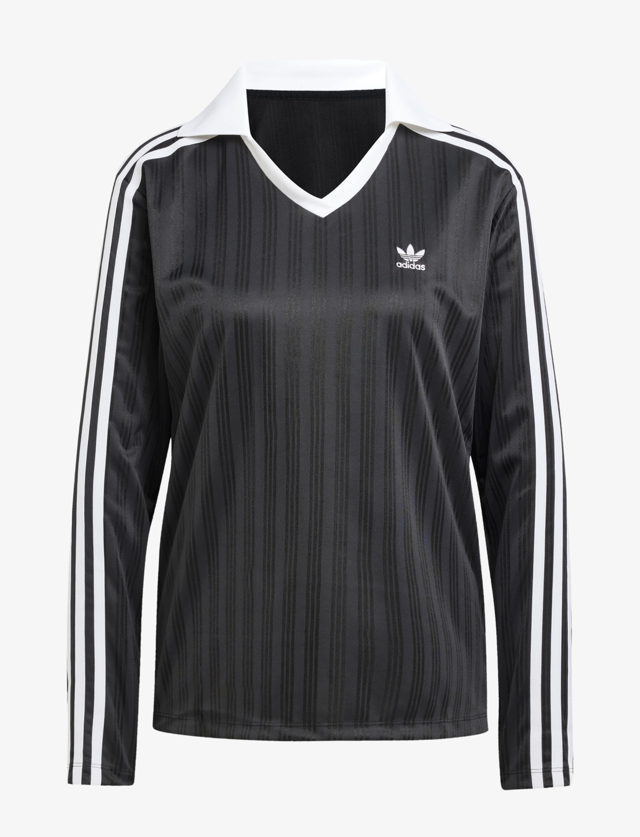 adidas Originals V-NECK LS TEE - Tøj - BLACK / black