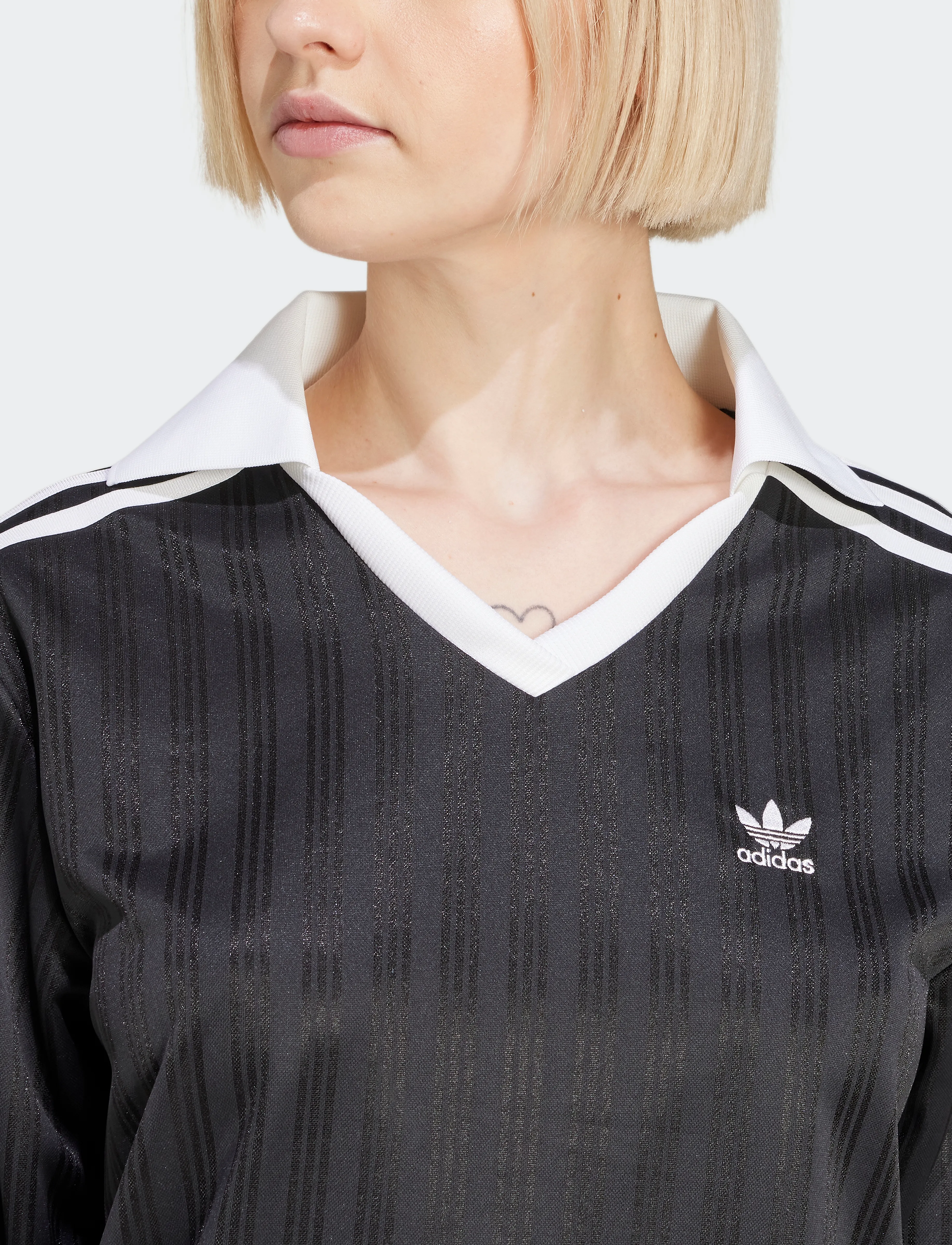 adidas Originals - V-NECK LS TEE - tops & t-shirts - black - 2