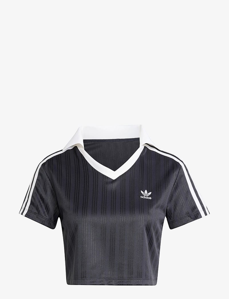 adidas Originals - V-NECK POLO - t-shirts - black - 1