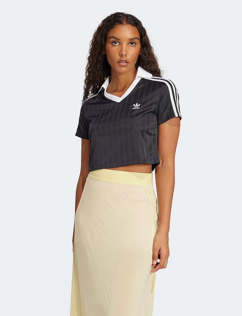 adidas Originals - V-NECK POLO - t-shirts - black - 4