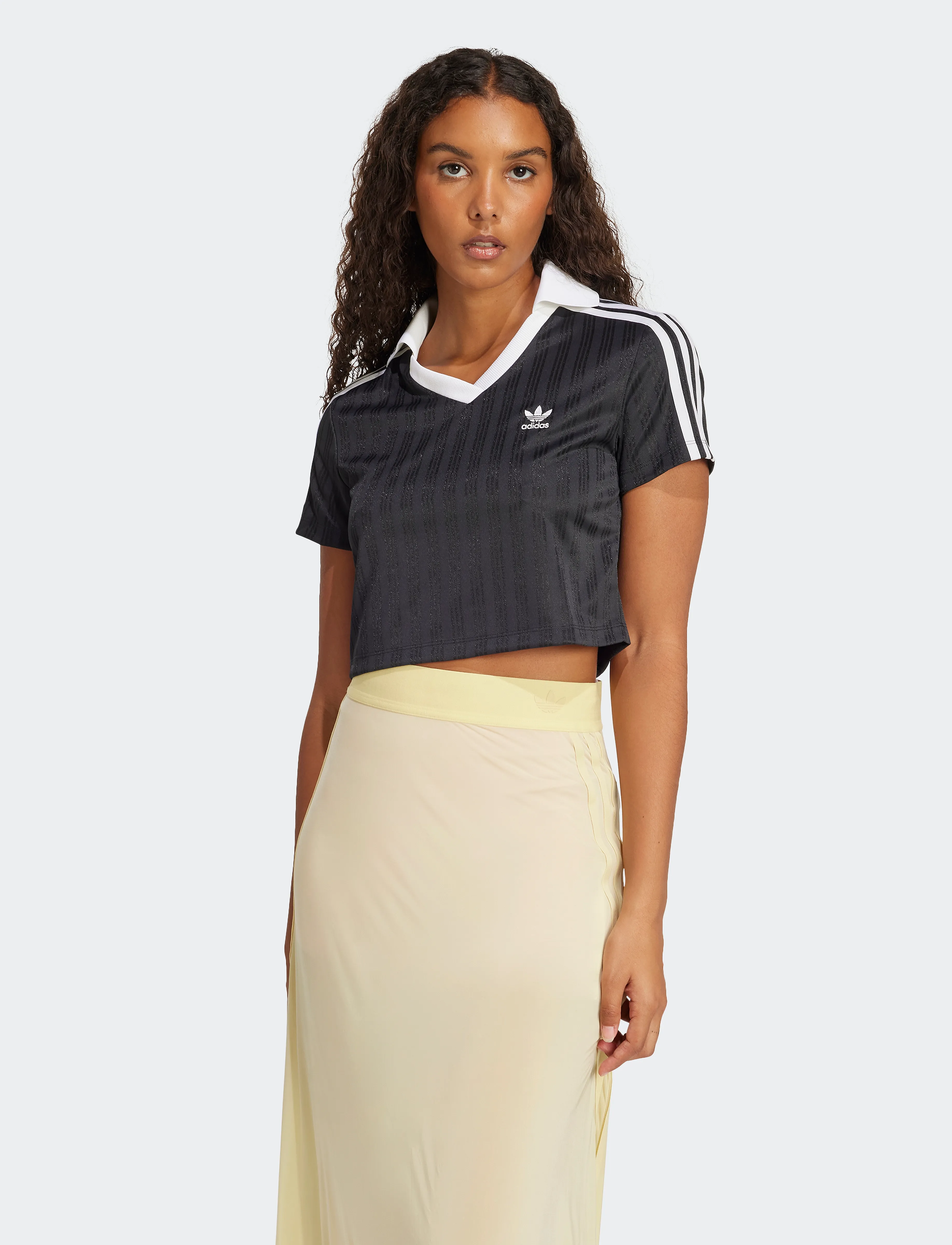 adidas Originals - V-NECK POLO - t-shirty - black - 4