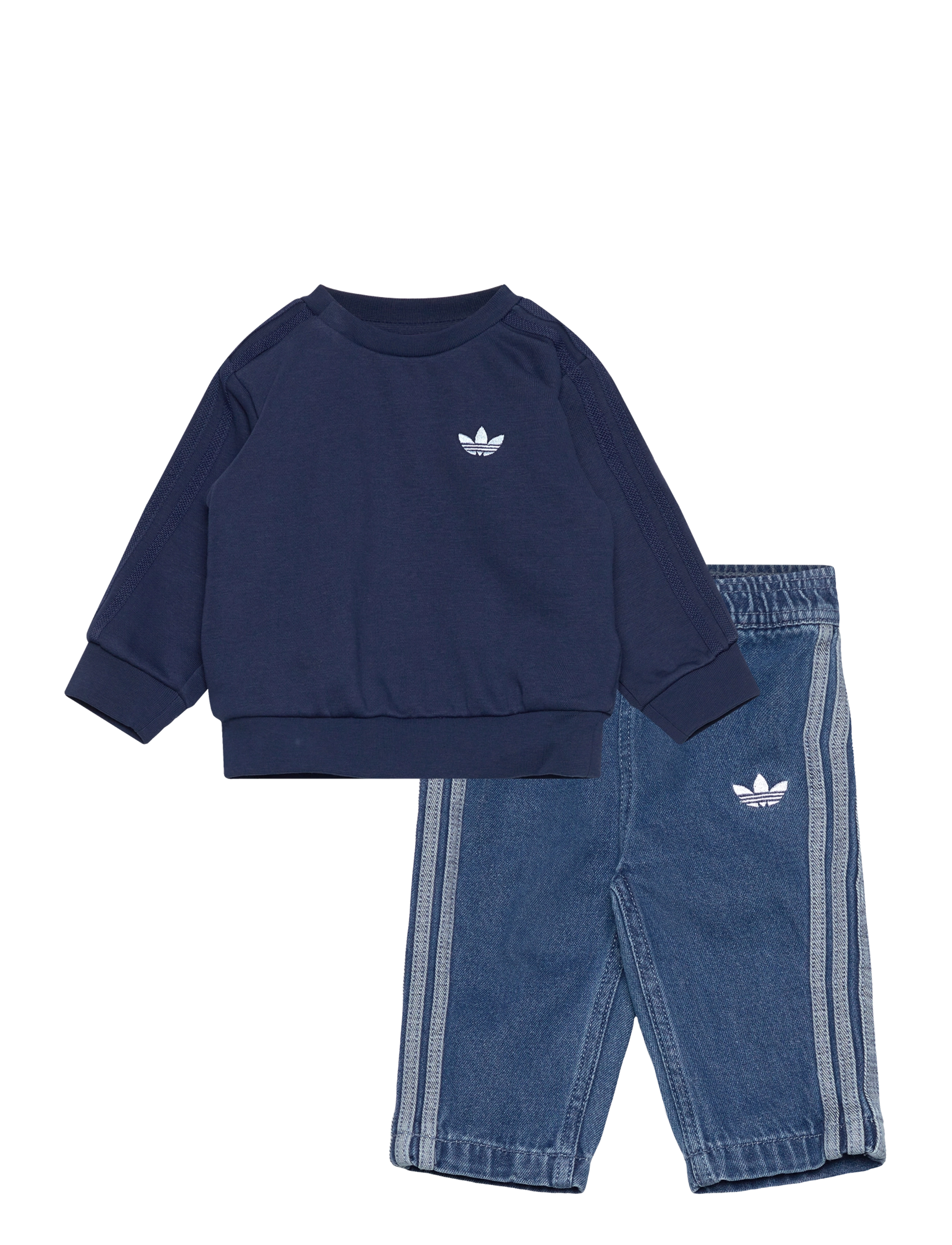 adidas Originals Denim Crew Set, 80, Sport, Blau - Sets With Long-sleeved T-shirt, Kinder