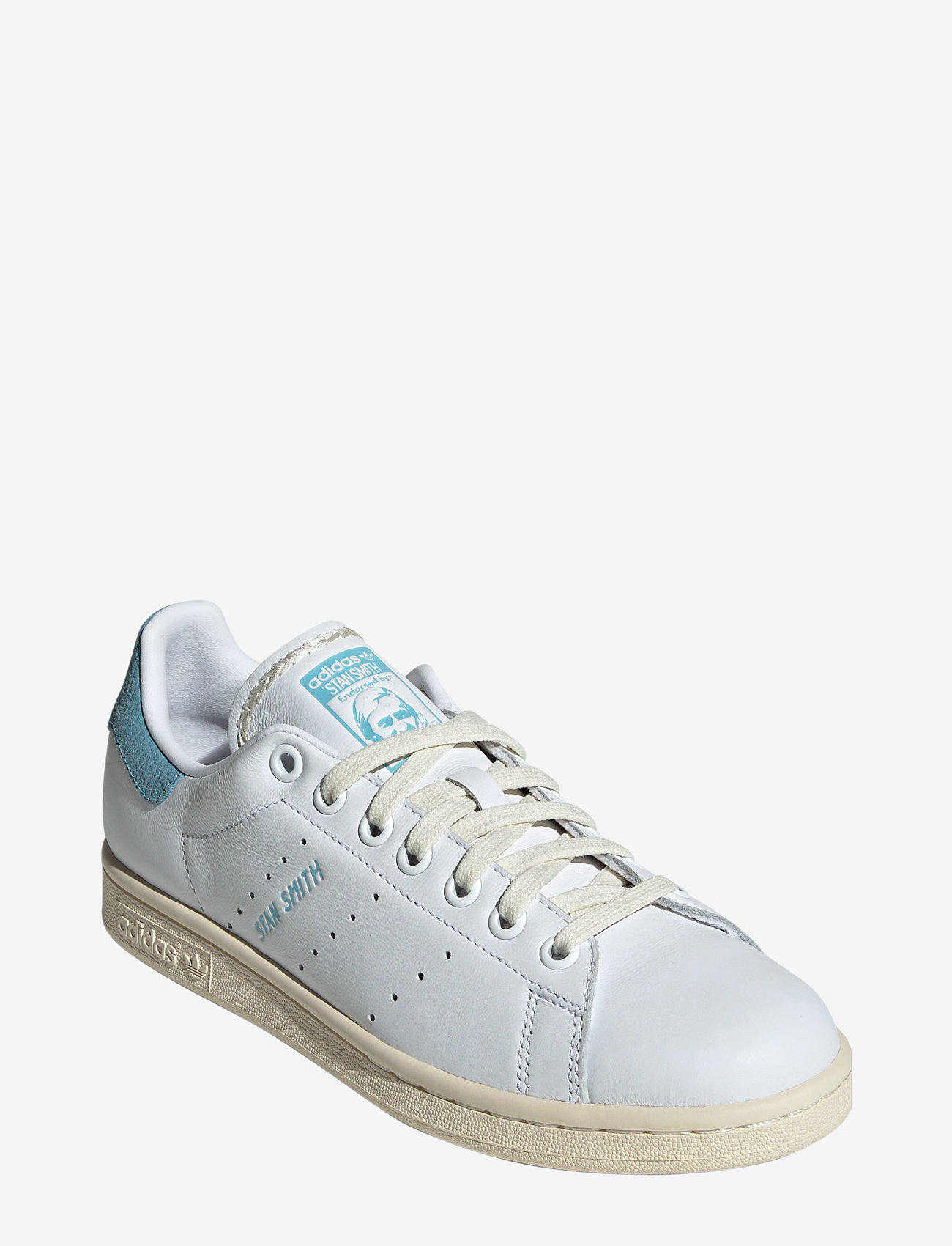 adidas Originals - STAN SMITH W - niedrige sneakers - ftwwht/preblu/crewht - 0