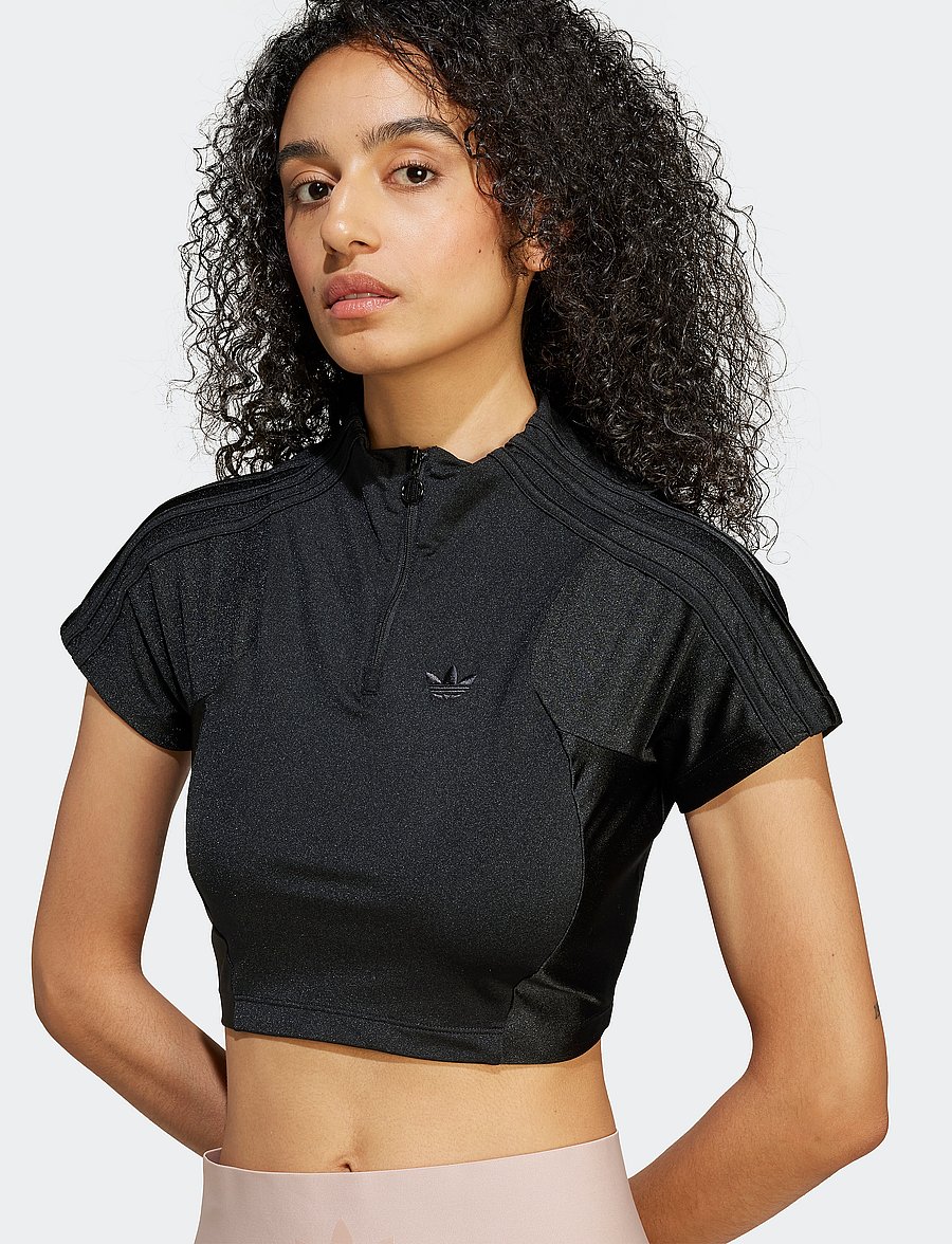 adidas Originals - ZIP CROPTOP - crop-tops - black - 2