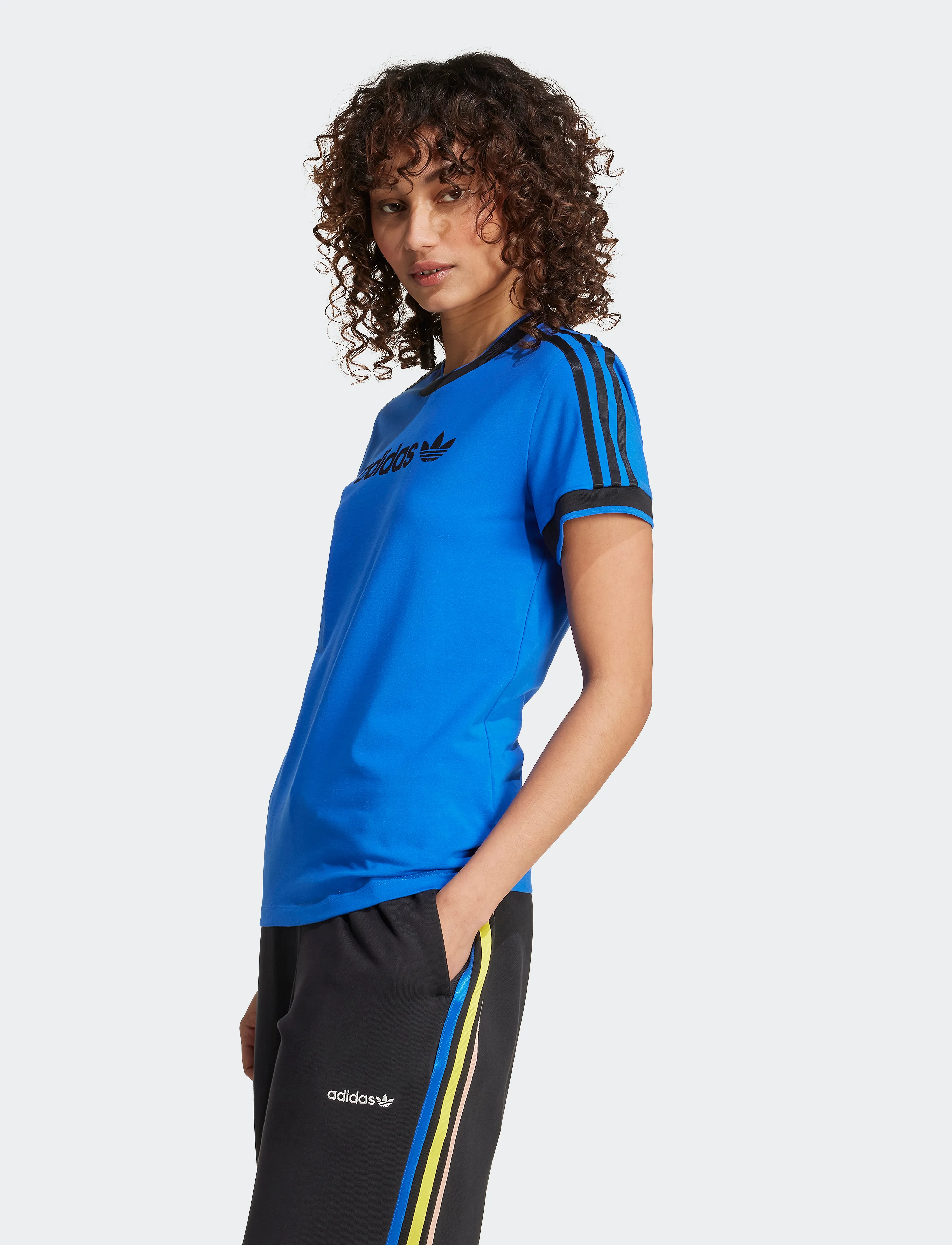 adidas Originals - LINEAR CALI TEE - t-shirts - blue - 4
