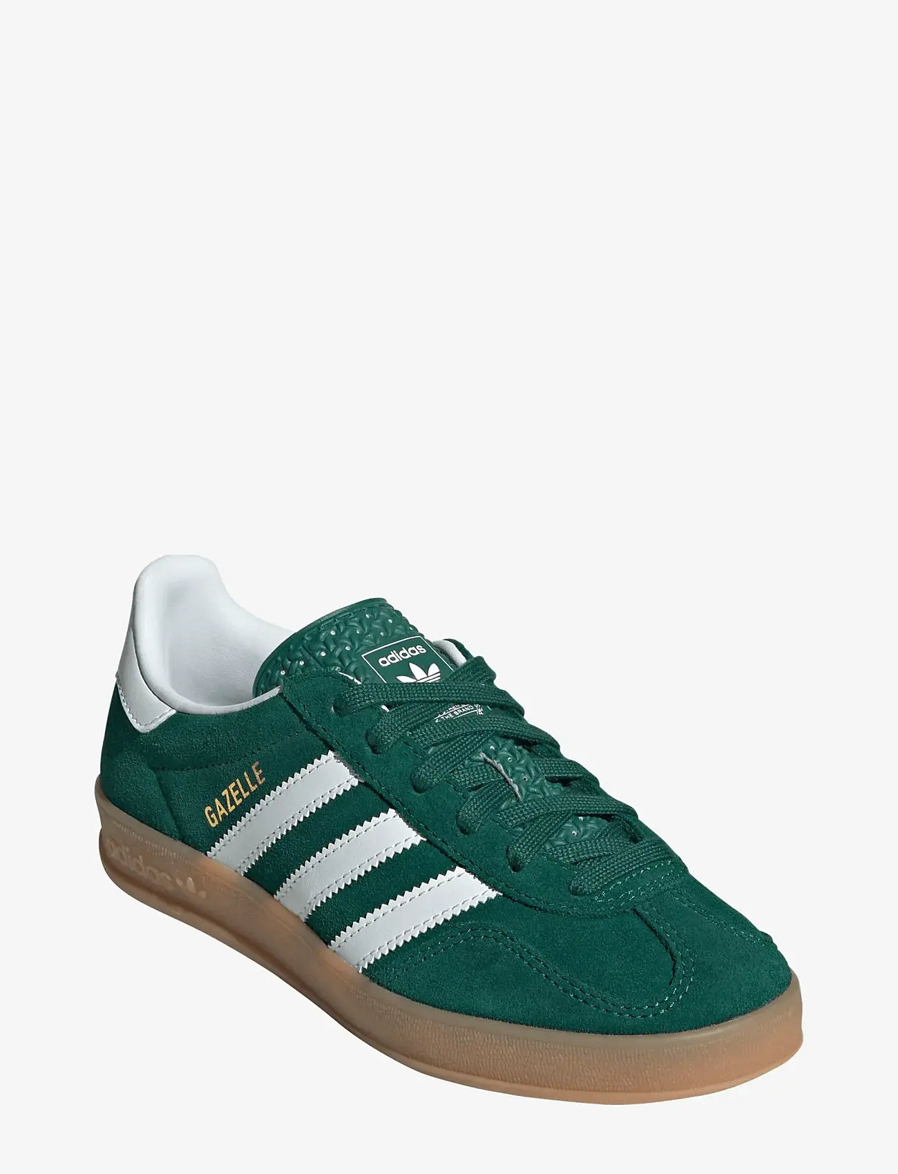adidas Originals - GAZELLE INDOOR J - matalavartiset tennarit - cgreen/ftwwht/gum2 - 0