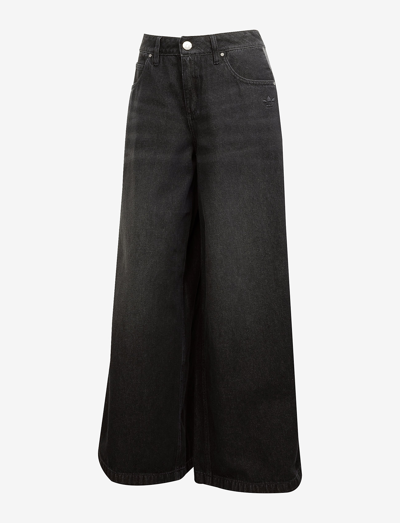adidas Originals - DENIM WIDE PANT - casual trousers - black - 1