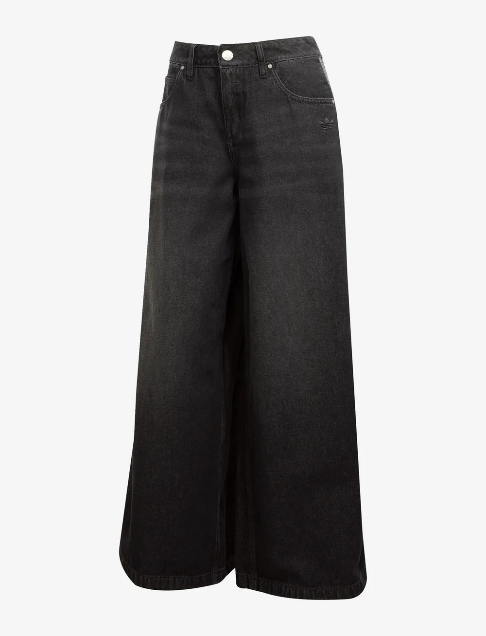 adidas Originals - DENIM WIDE PANT - vabaajapüksid - black - 1