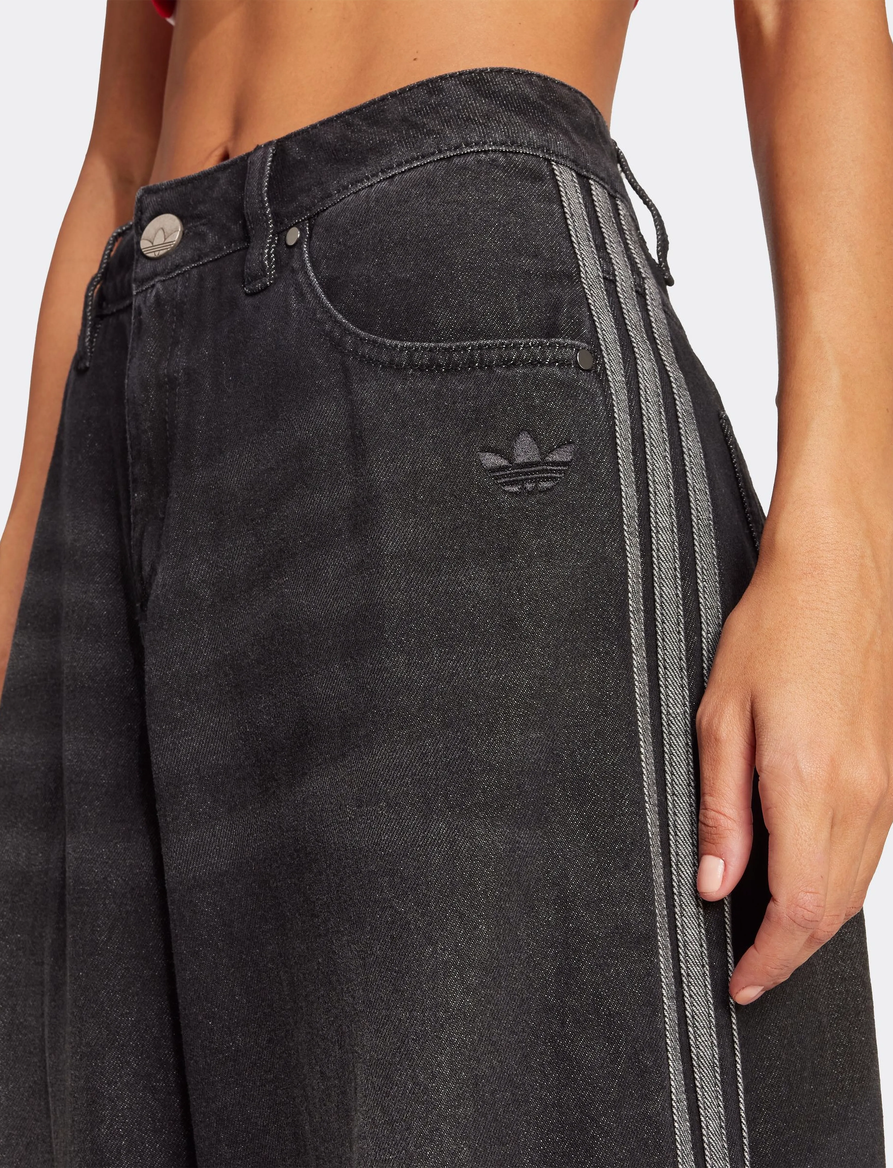 adidas Originals - DENIM WIDE PANT - black - 2