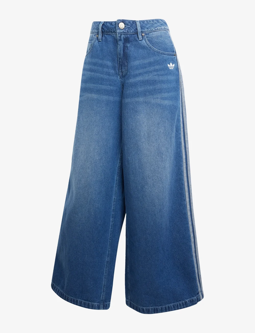 adidas Originals - DENIM WIDE PANT - vabaajapüksid - inddnm - 1