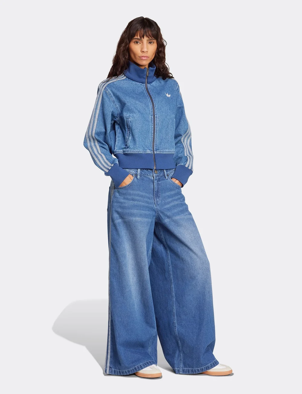 adidas Originals - DENIM WIDE PANT - vabaajapüksid - inddnm - 0