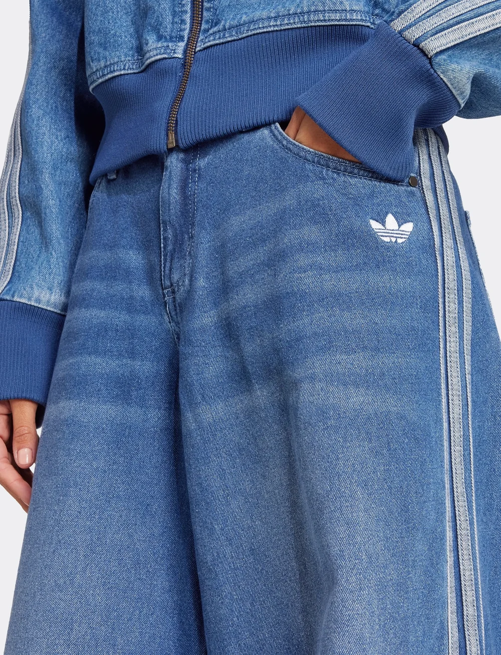 adidas Originals - DENIM WIDE PANT - vabaajapüksid - inddnm - 4