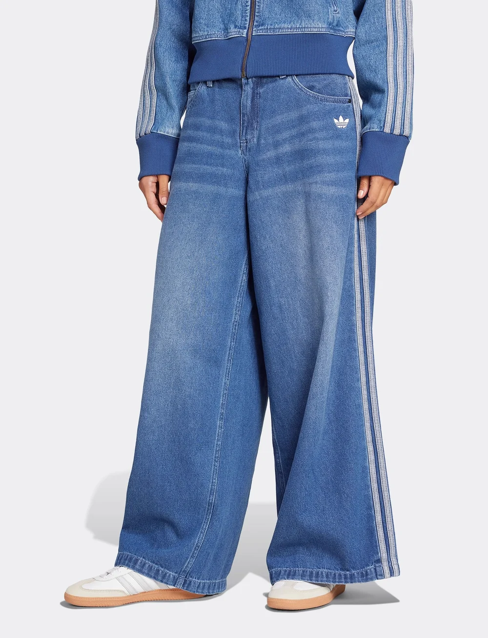adidas Originals - DENIM WIDE PANT - vabaajapüksid - inddnm - 5