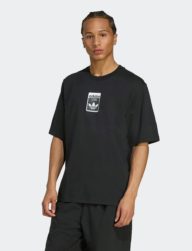 adidas Originals - GRAPHIC OS SS T - oberteile & t-shirts - black - 4