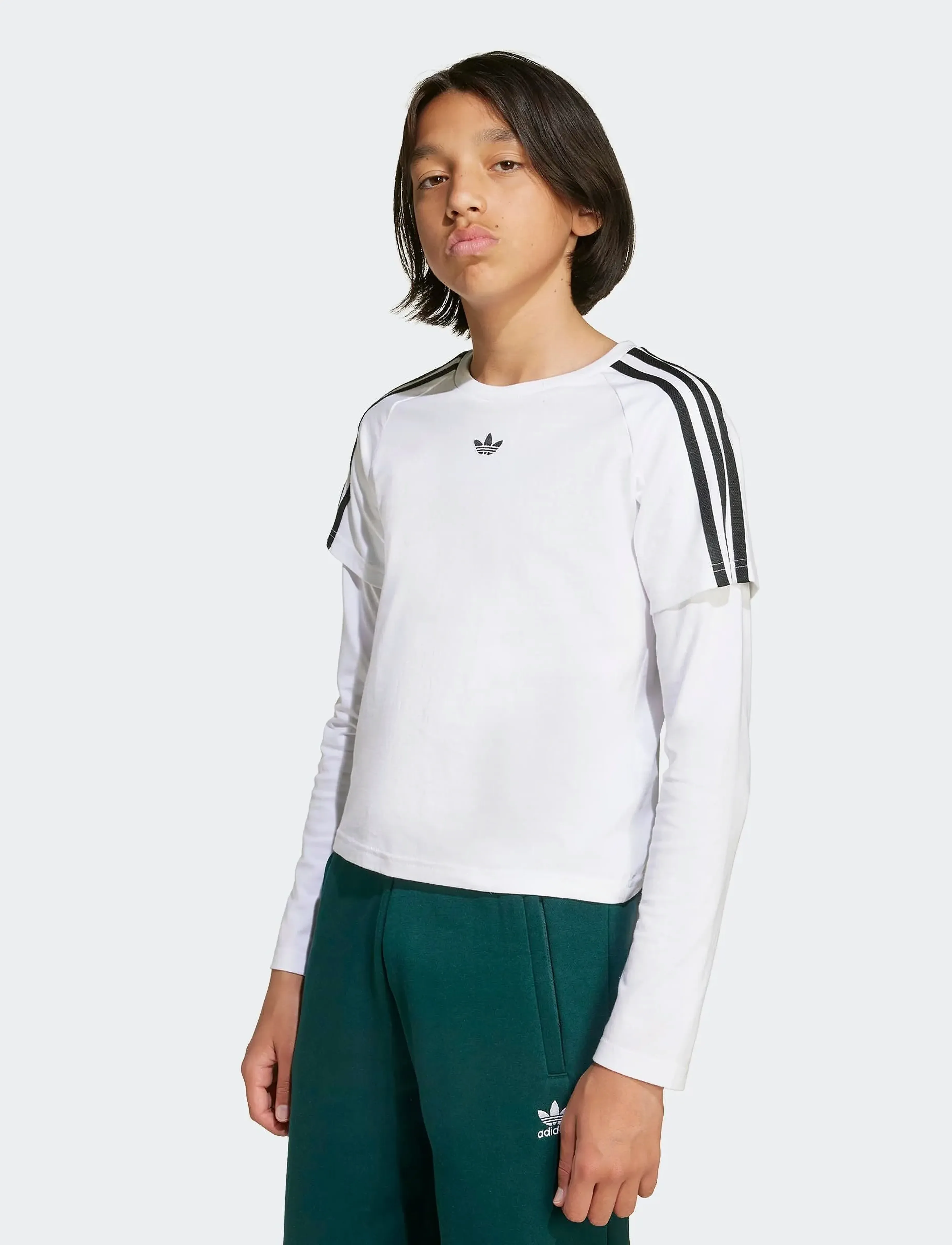 adidas Originals Long Sleeve Tee, 164, T-shirts, Weiß - Long-sleeved Kinder