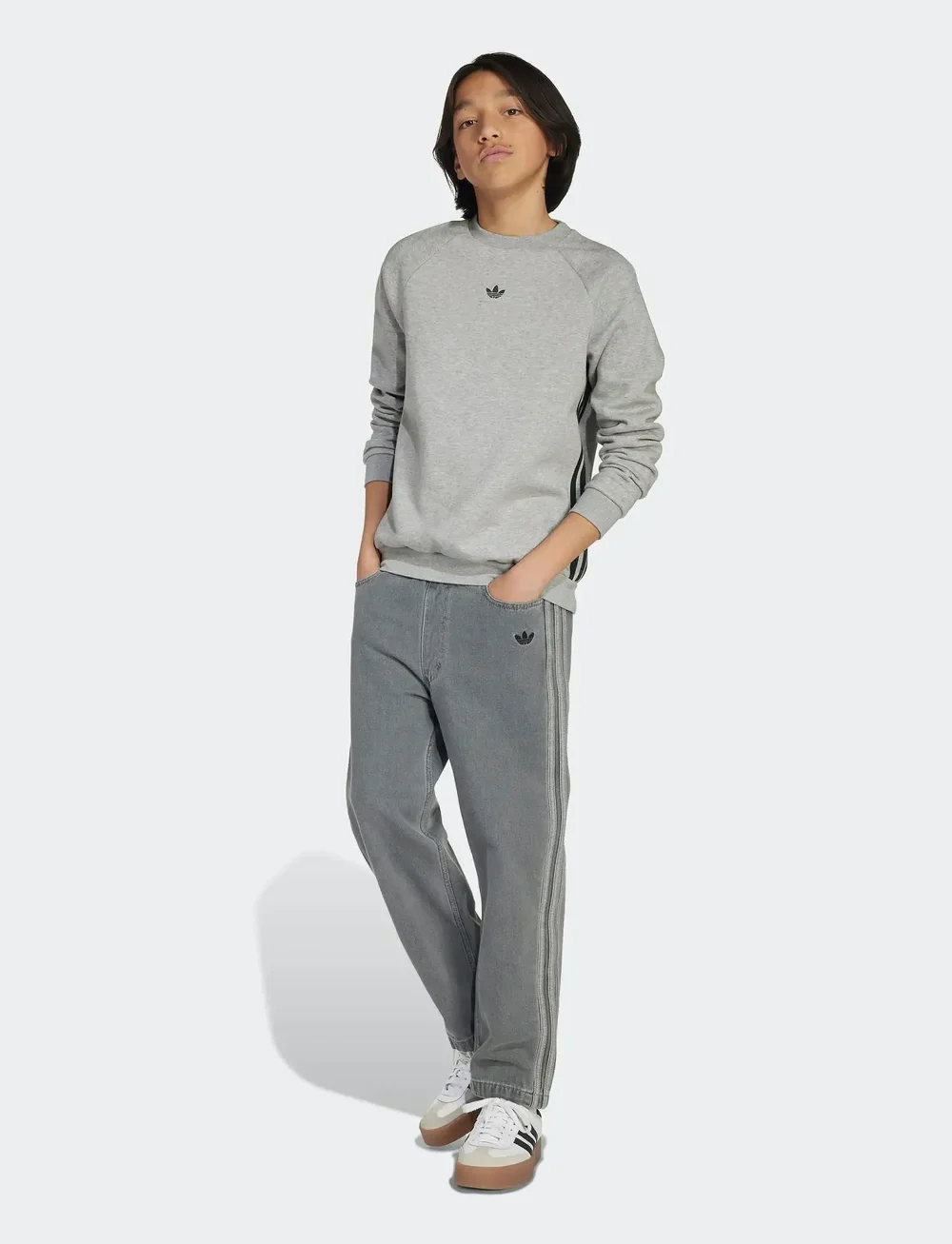 adidas Originals - DENIM PANTS - loose jeans - lghden - 0