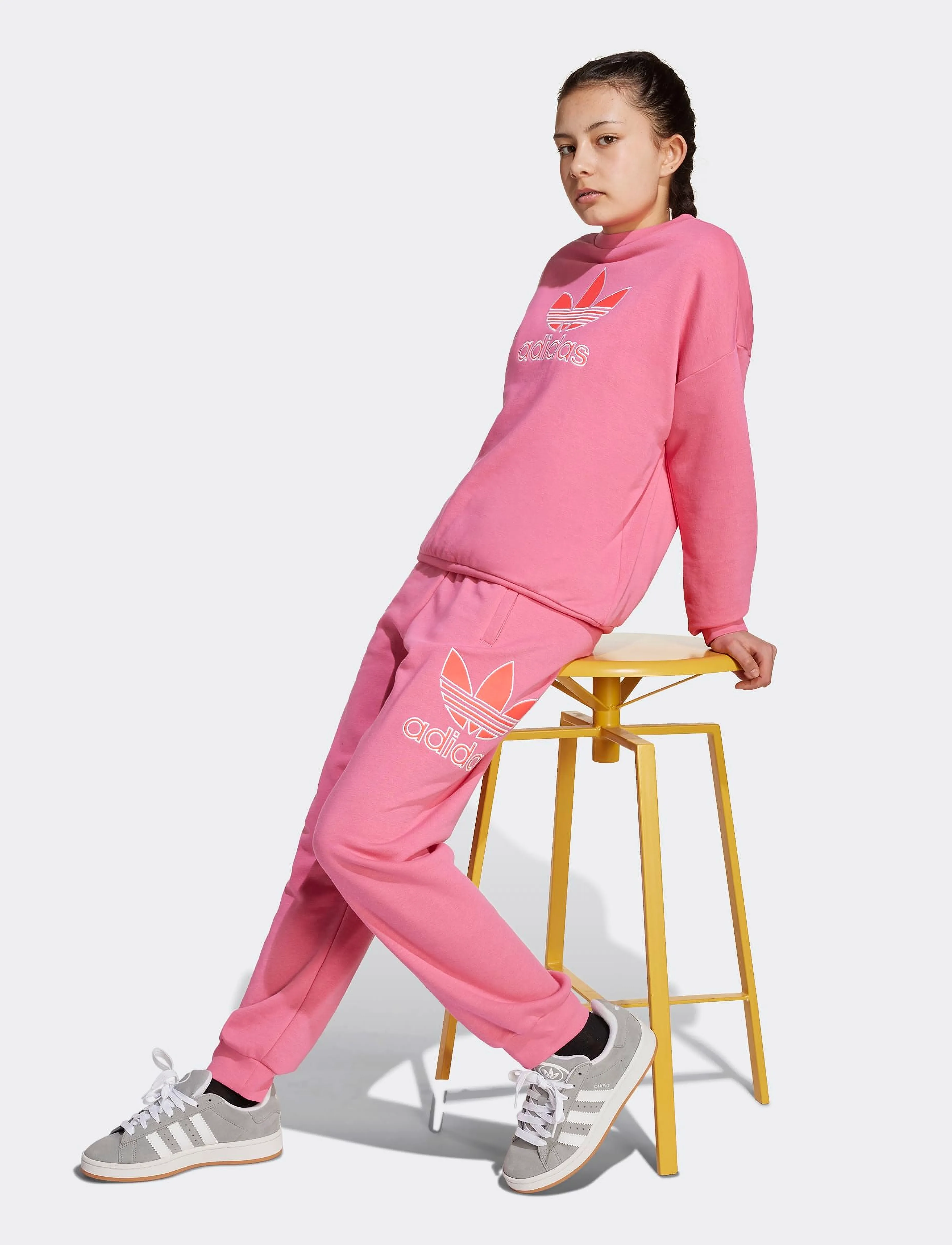 adidas Originals - TREFOIL CREW - sweatshirts - pnkfus/lucred - 3