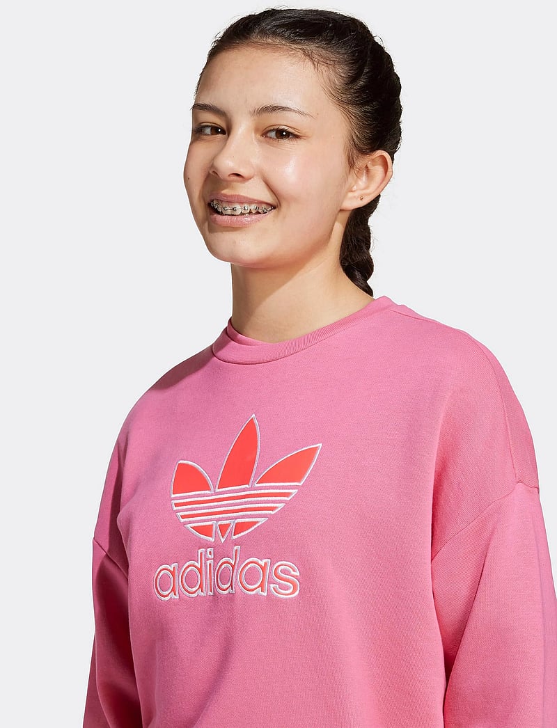 adidas Originals - TREFOIL CREW - sweatshirts - pnkfus/lucred - 5