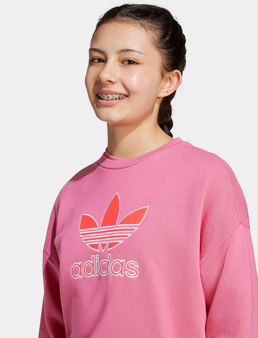 adidas Originals - TREFOIL CREW - sweaters - pnkfus/lucred - 5