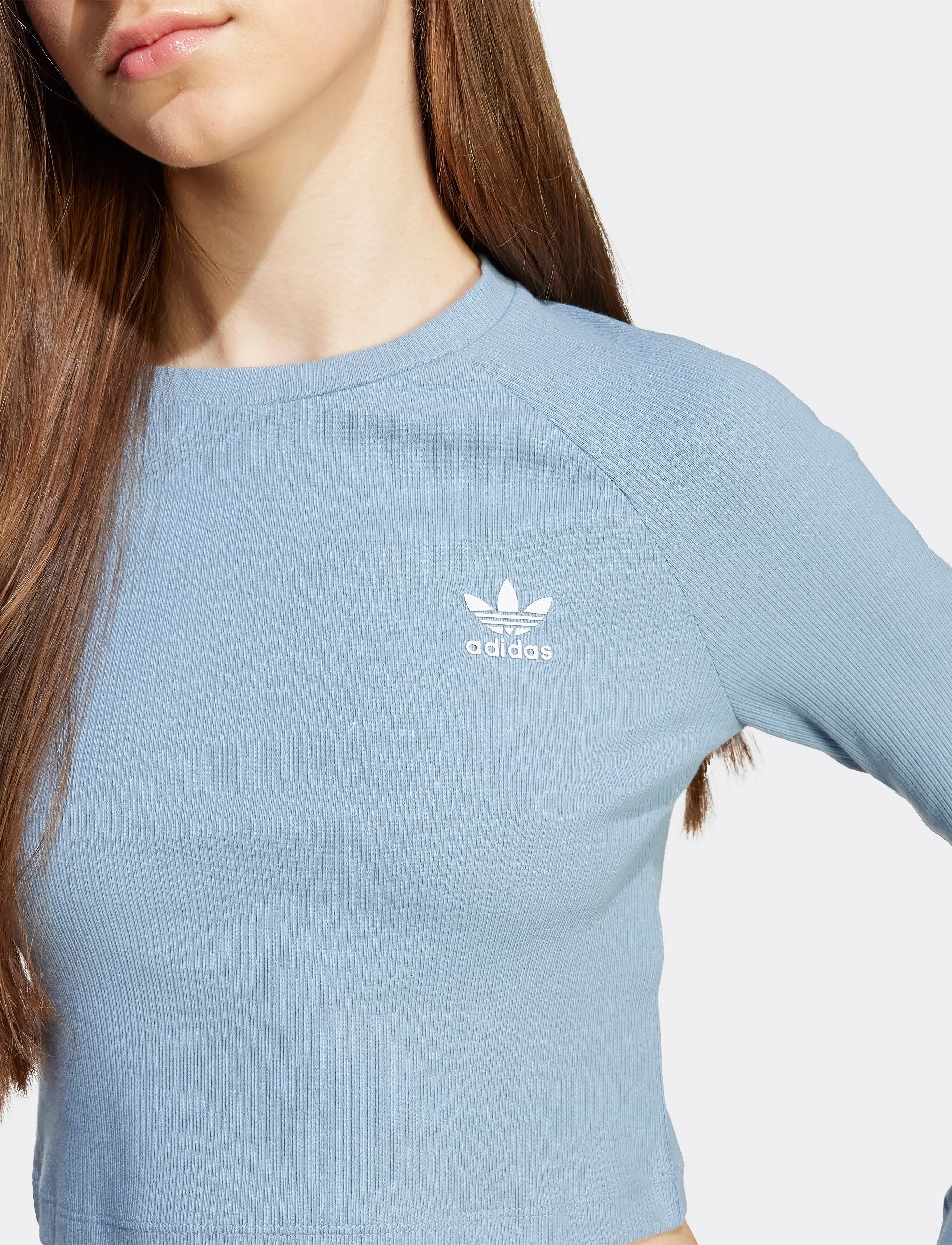 adidas Originals - RIB C LS TEE - langærmede t-shirts - tacblu/white - 2