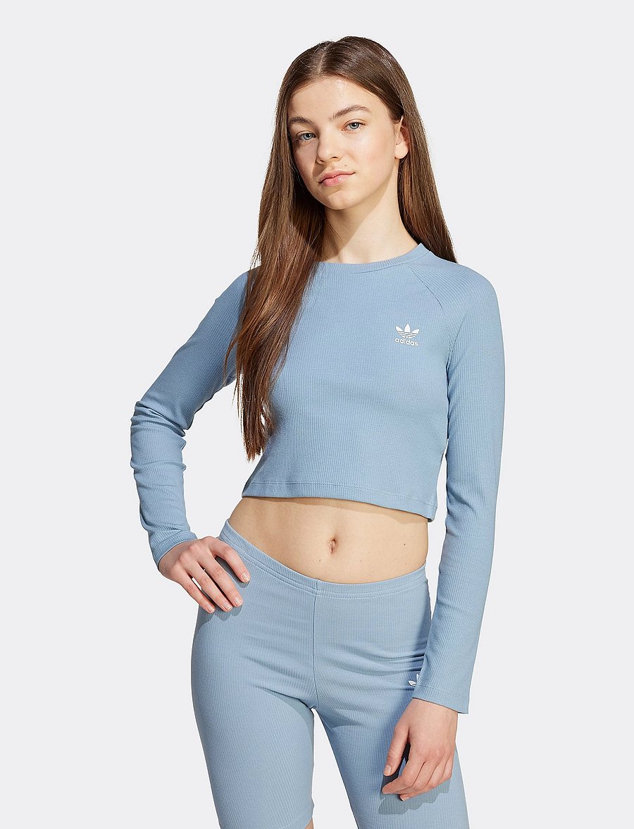 adidas Originals - RIB C LS TEE - langærmede t-shirts - tacblu/white - 5