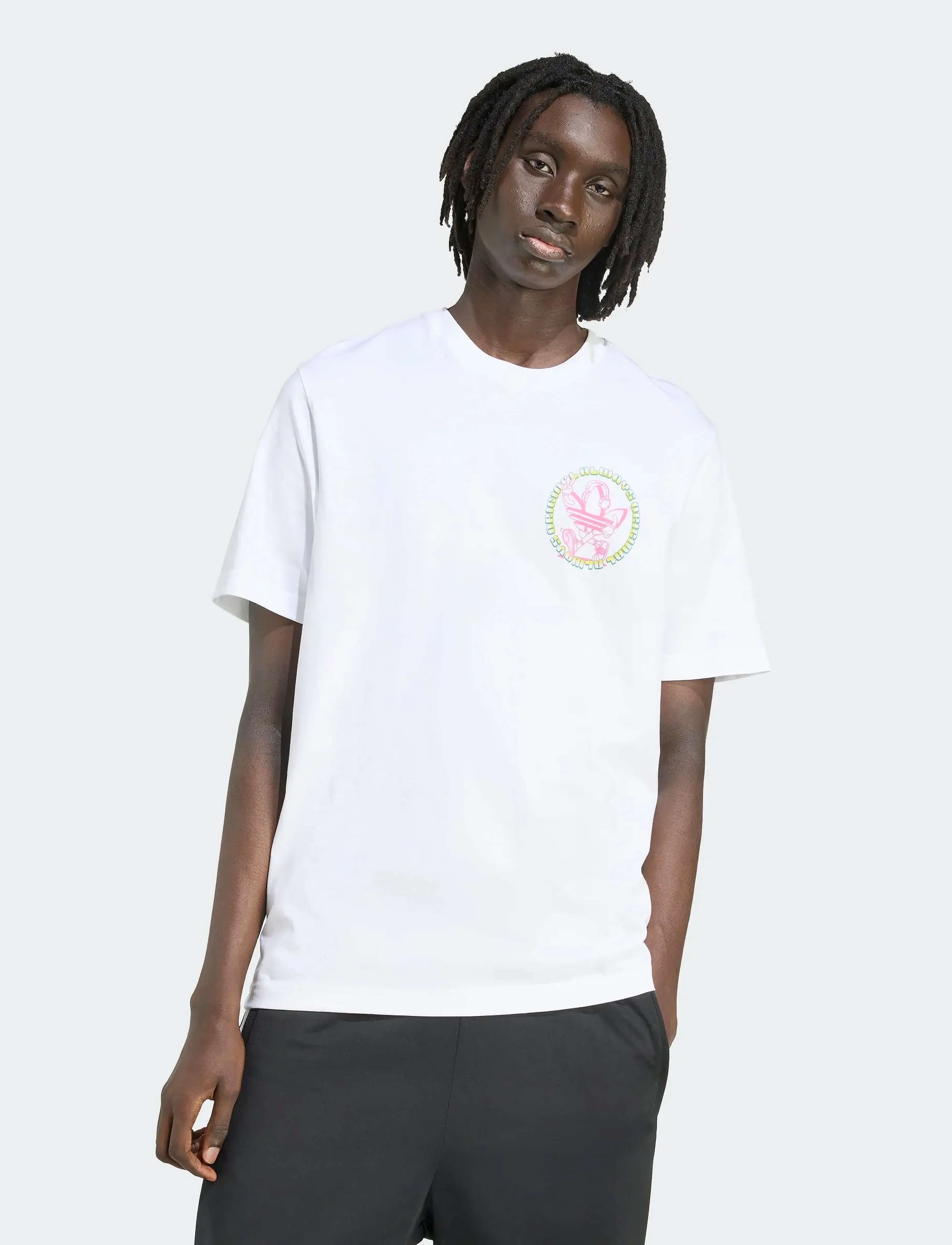 adidas Originals GRAPHIC TEE LO - Kurzärmelig - WHITE / white