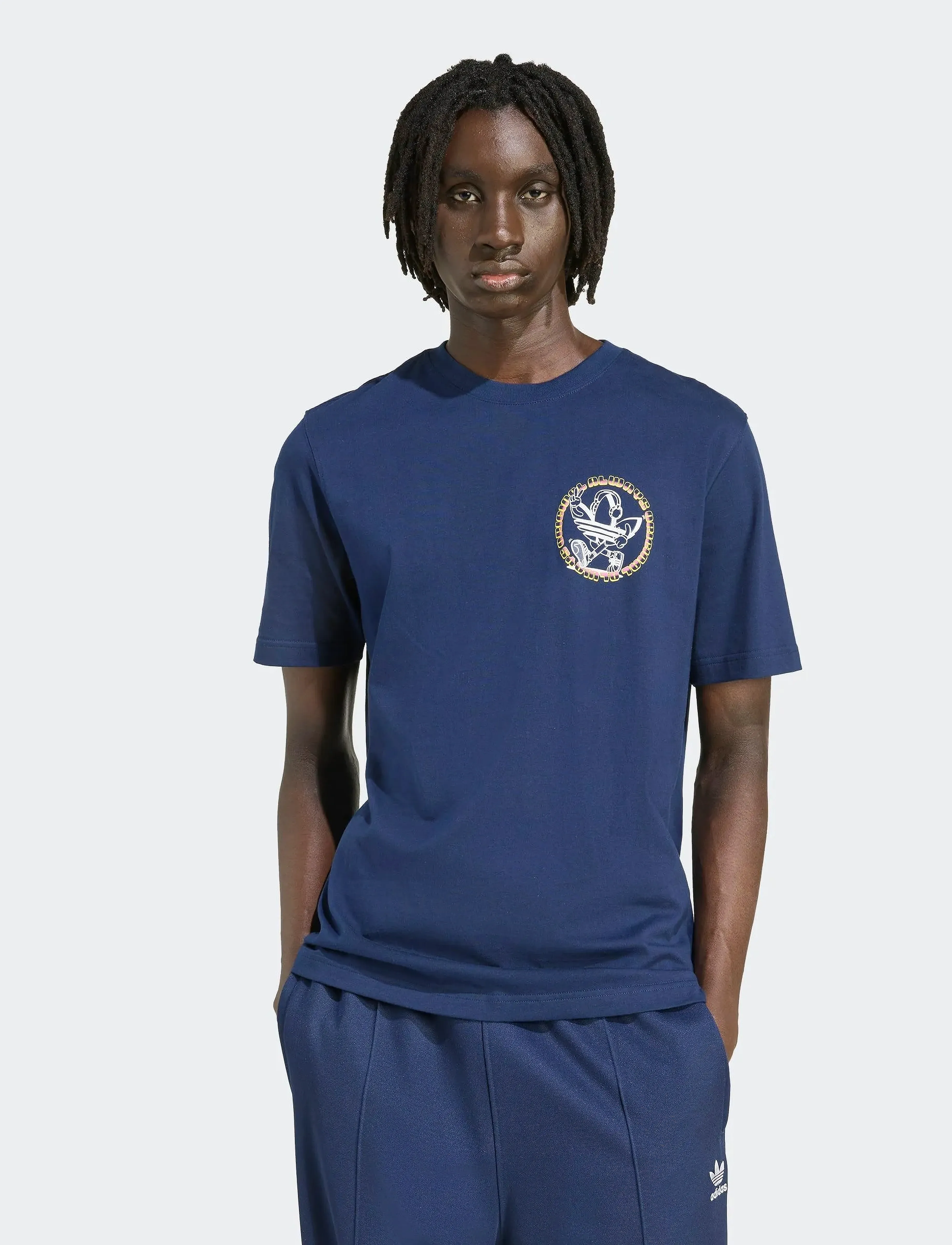 adidas Originals GRAPHIC TEE LO - Kurzärmelig - NINDIG / navy