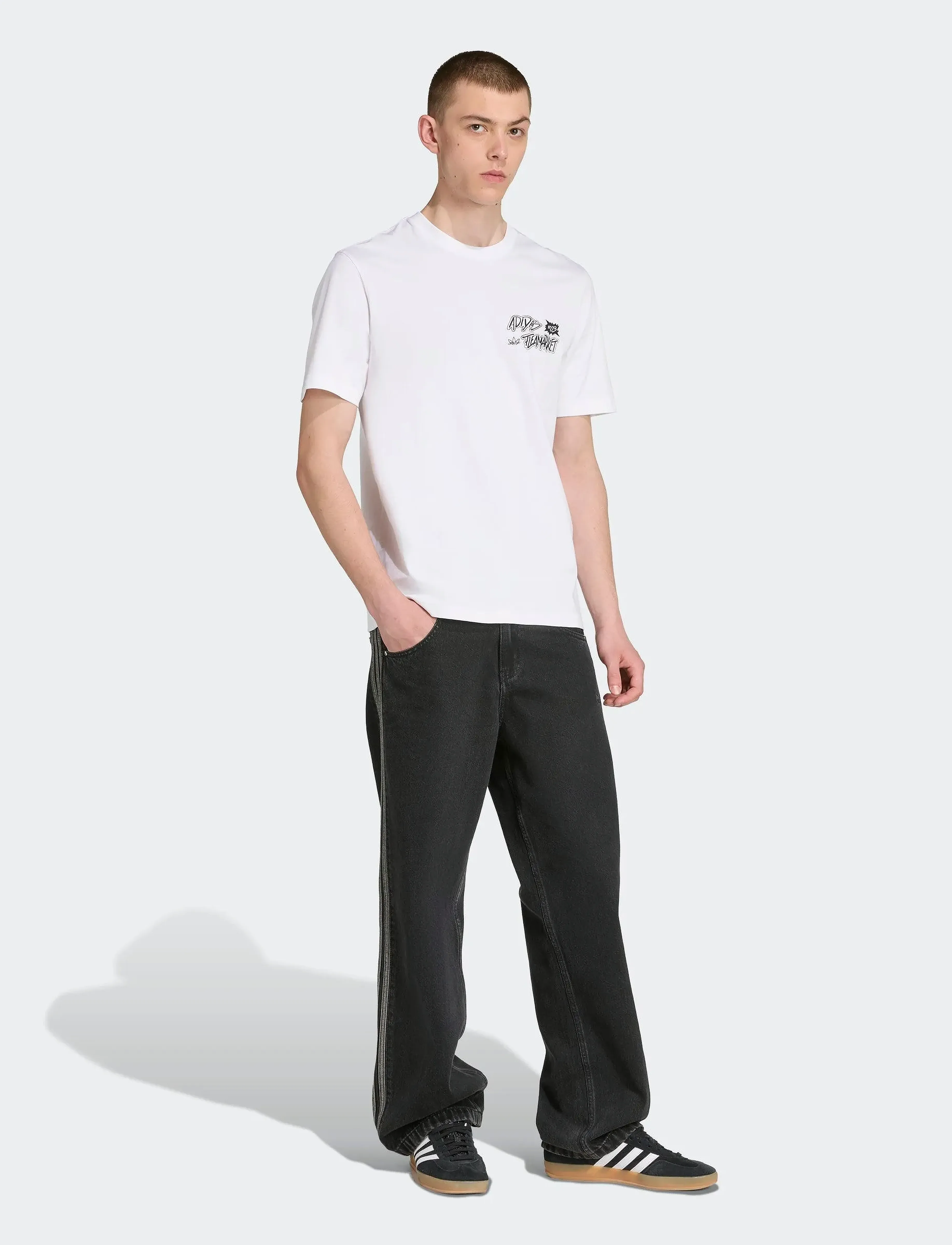 adidas Originals GRAPHIC LO SS T - T-shirts - WHITE / white