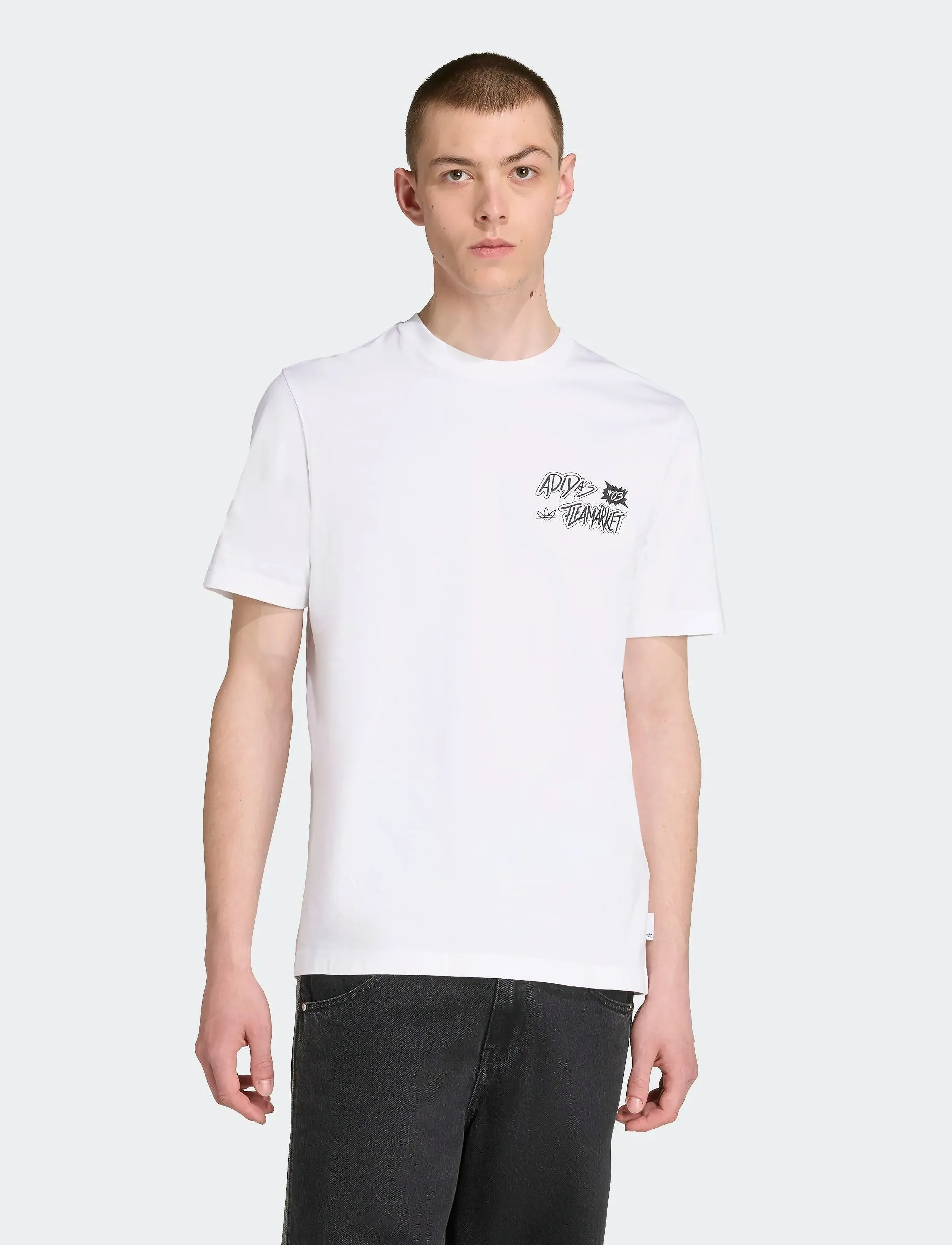 adidas Originals - GRAPHIC LO SS T - topi un t-krekli - white - 3