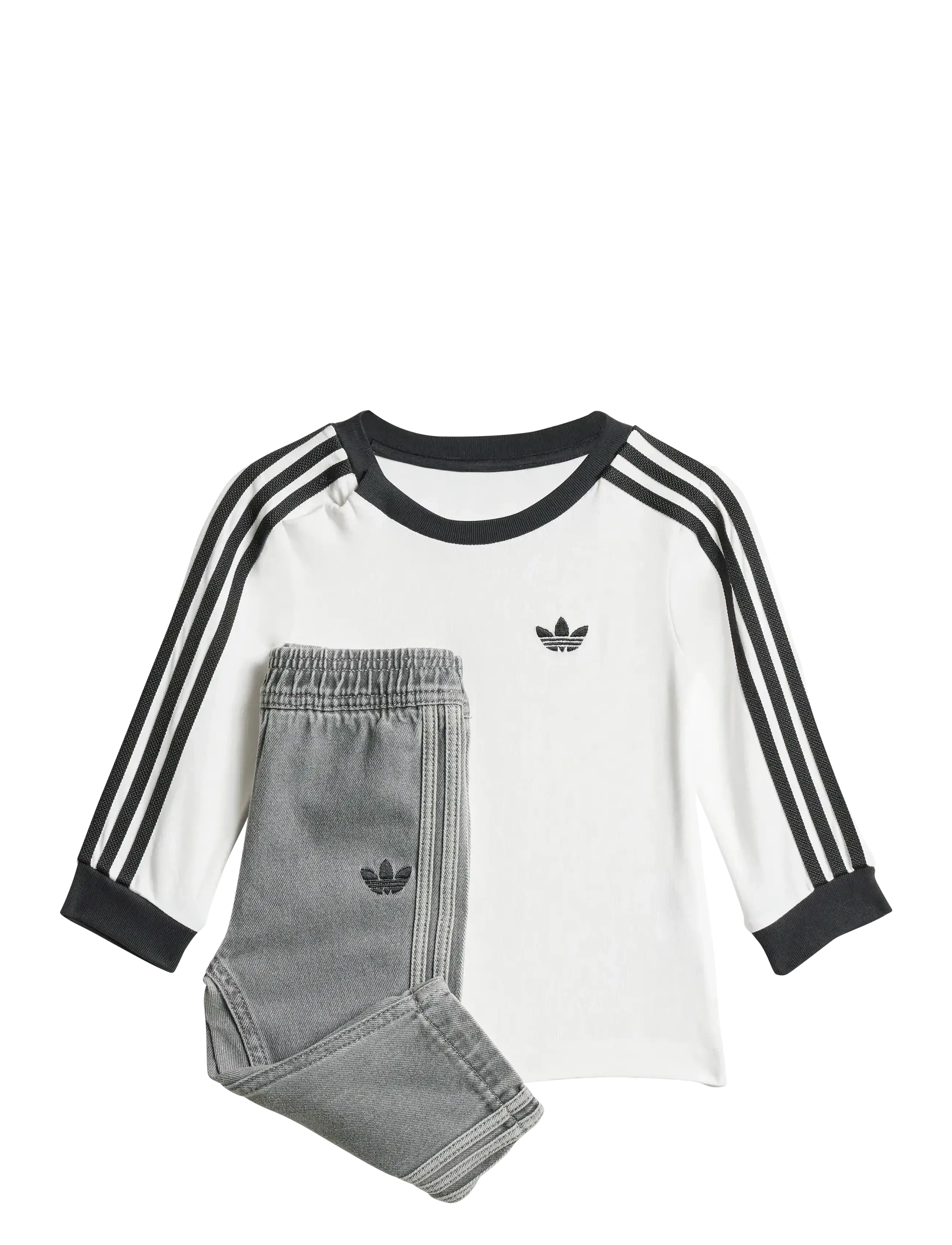 adidas Originals Denim Ls Set, Børn, Langærmet Denim Sæt, Hvid, Str: 80