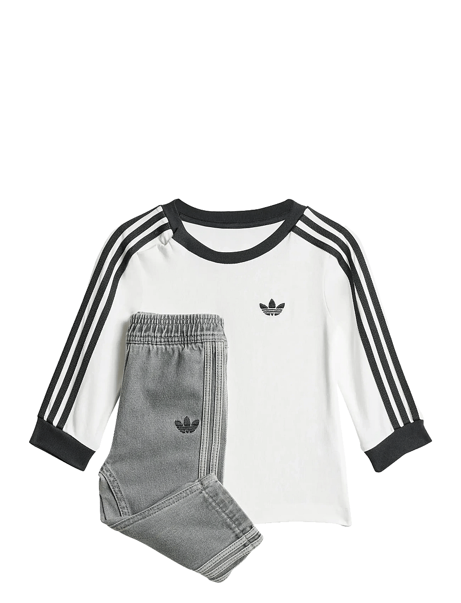 adidas Originals - DENIM LS SET - 2-teilige sets - white/black - 0