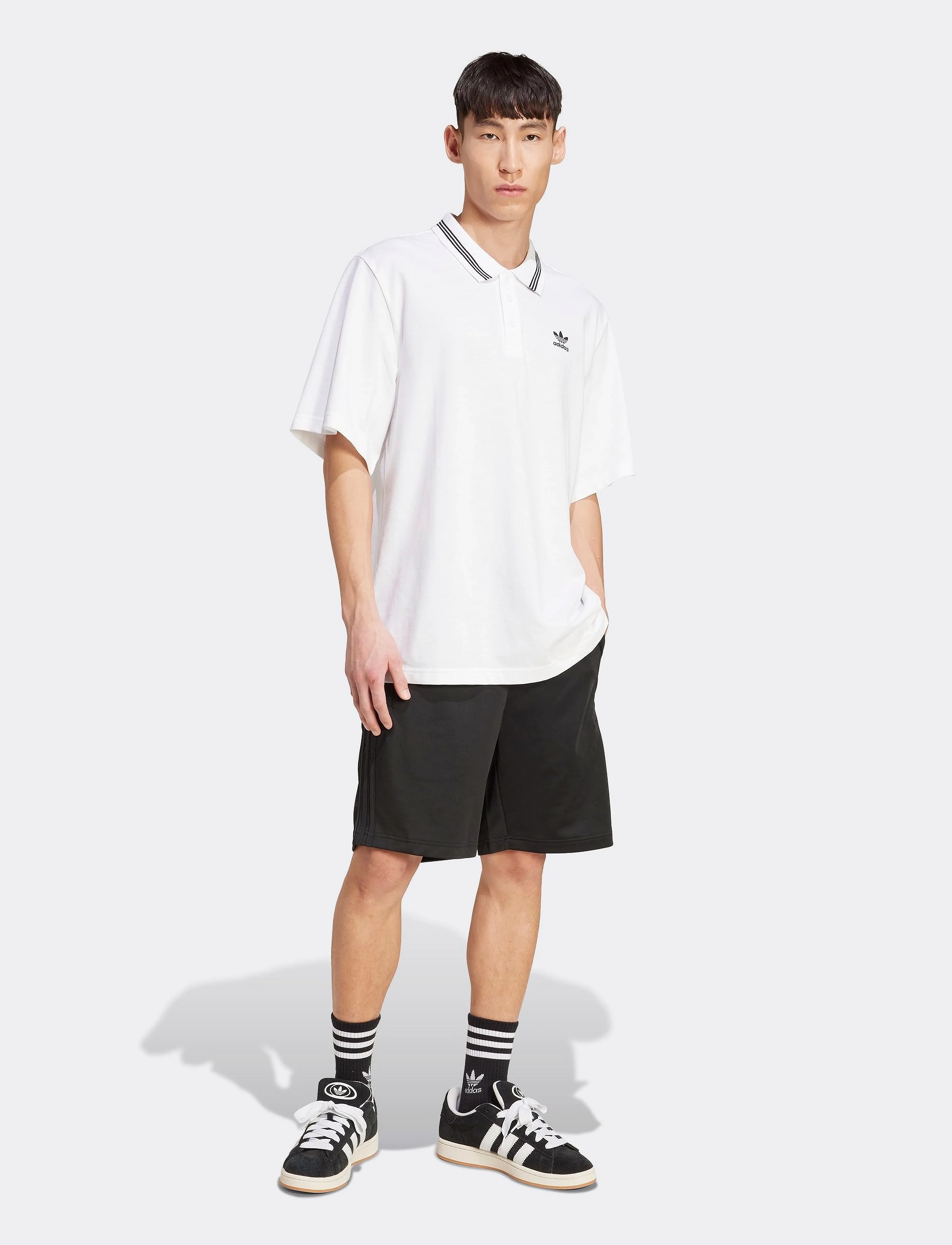adidas Originals LOOSE POLO - Poloer - WHITE/BLACK / white