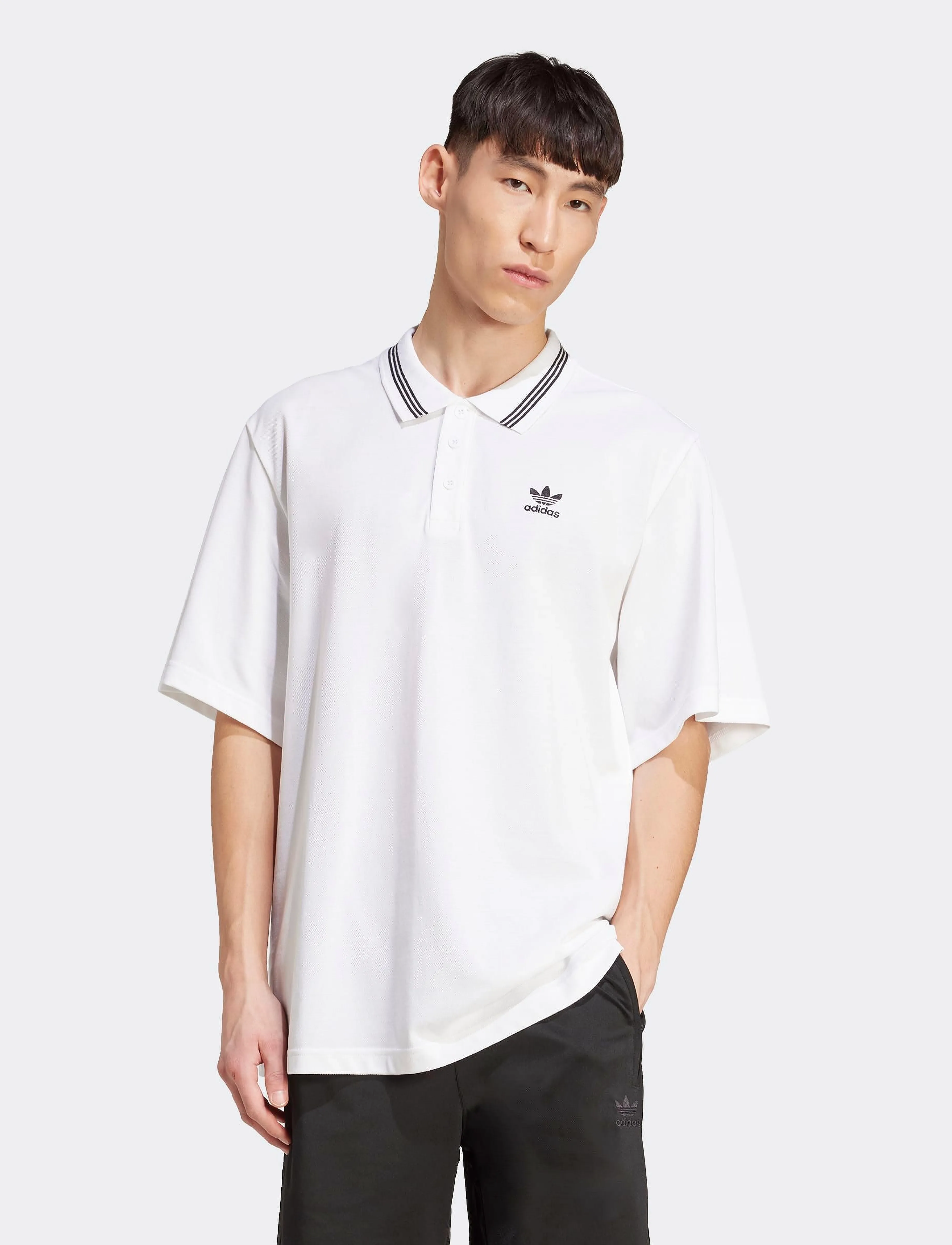 adidas Originals - LOOSE POLO - toppe & t-shirts - white/black - 5