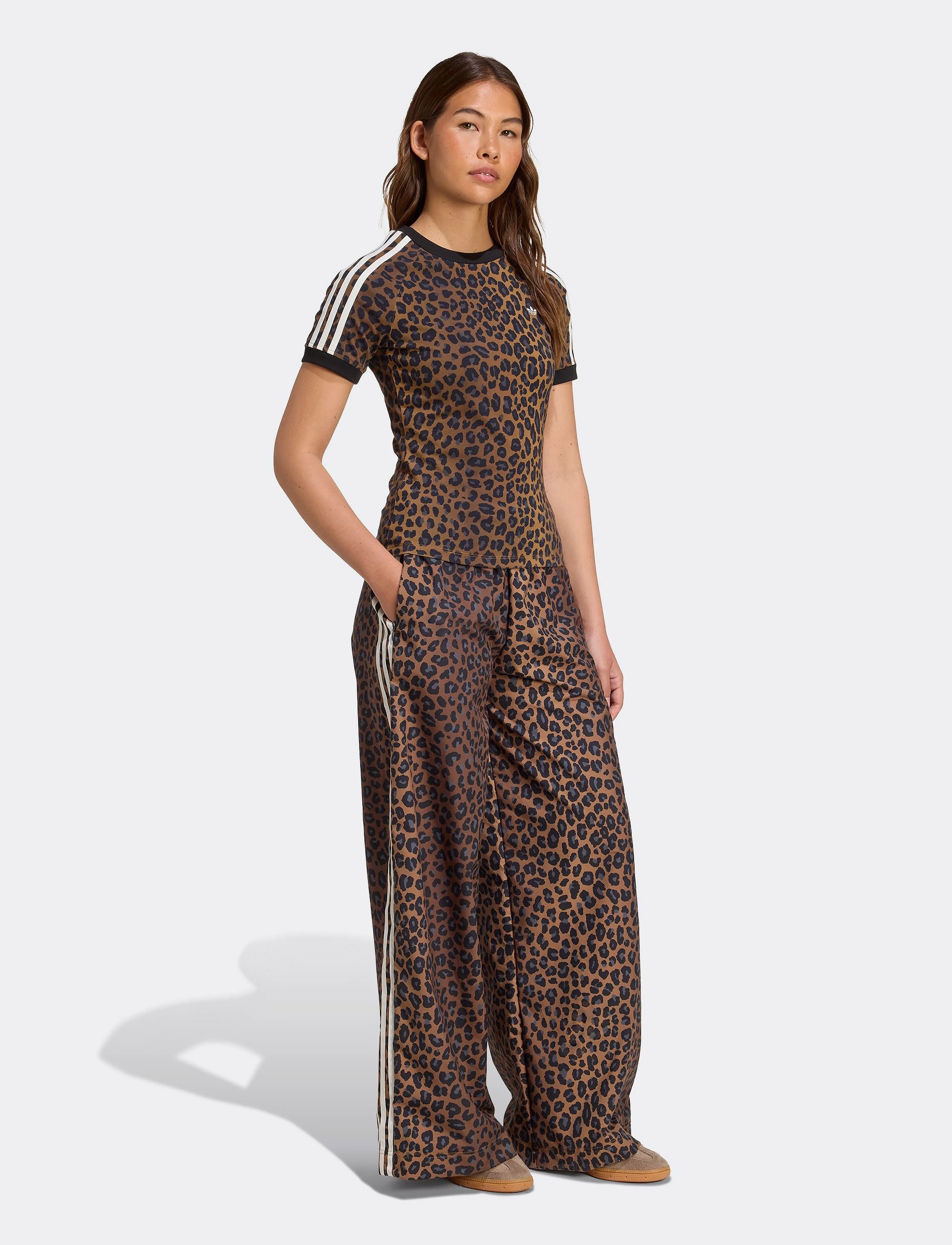 adidas Originals Cali Tee, Kvinder, Leopard Print T-shirt, Multi/mønstret, Str: XS