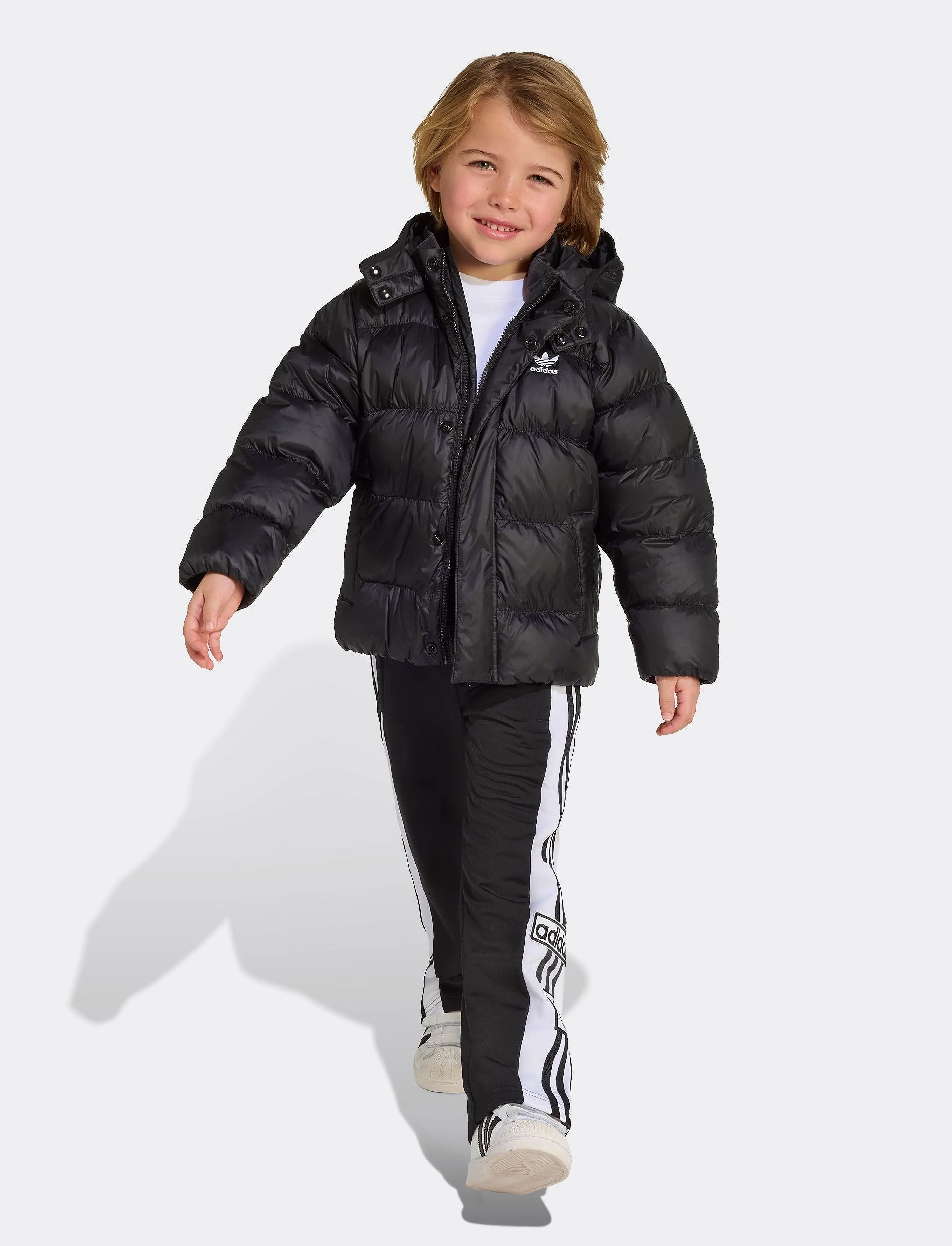 adidas Originals Down Jacket, Børn, Hætte Dunjakke, Sort, Str: 110