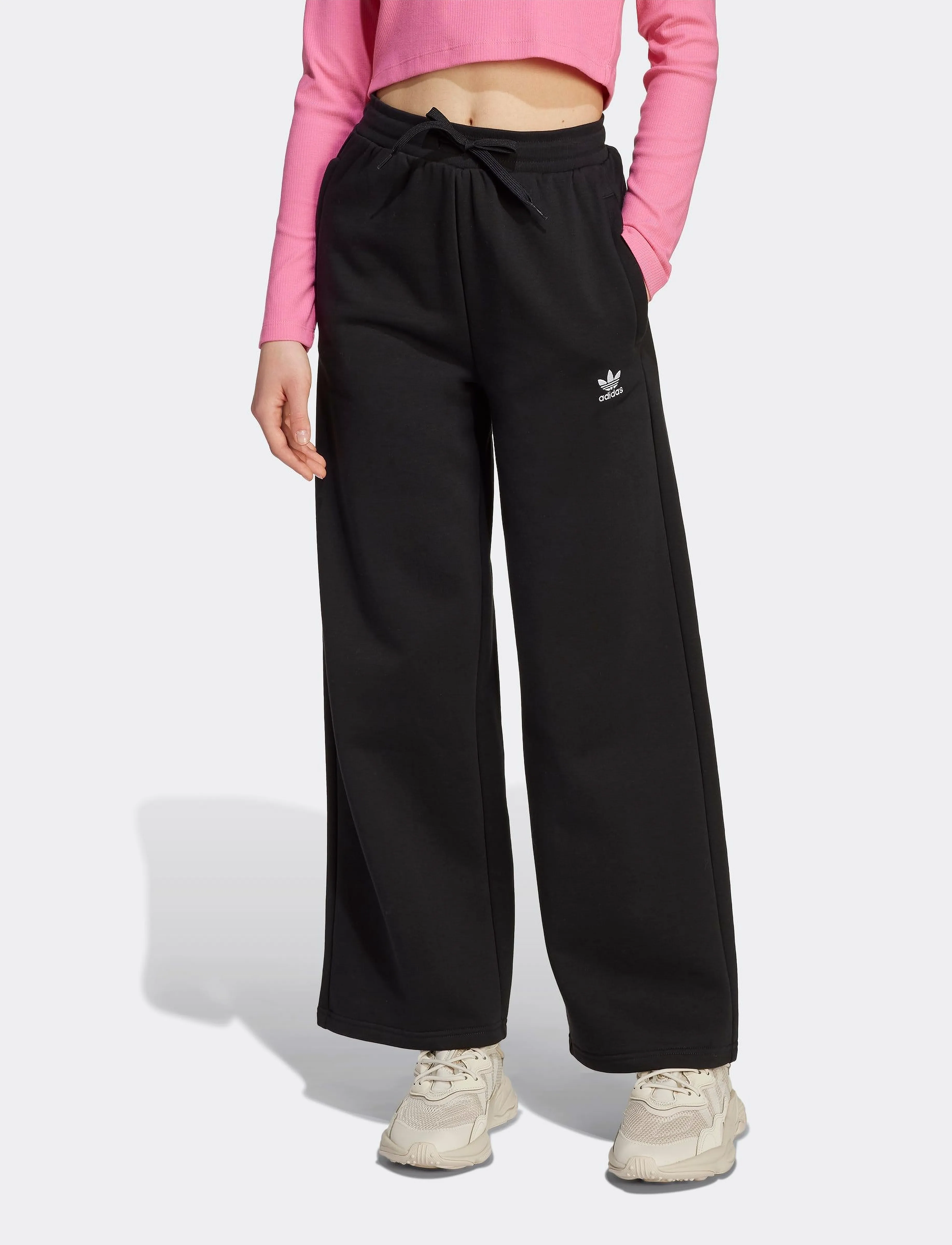 adidas Originals Wide Leg Pants, Børn, Vidde Bukser, Sort, Str: 128