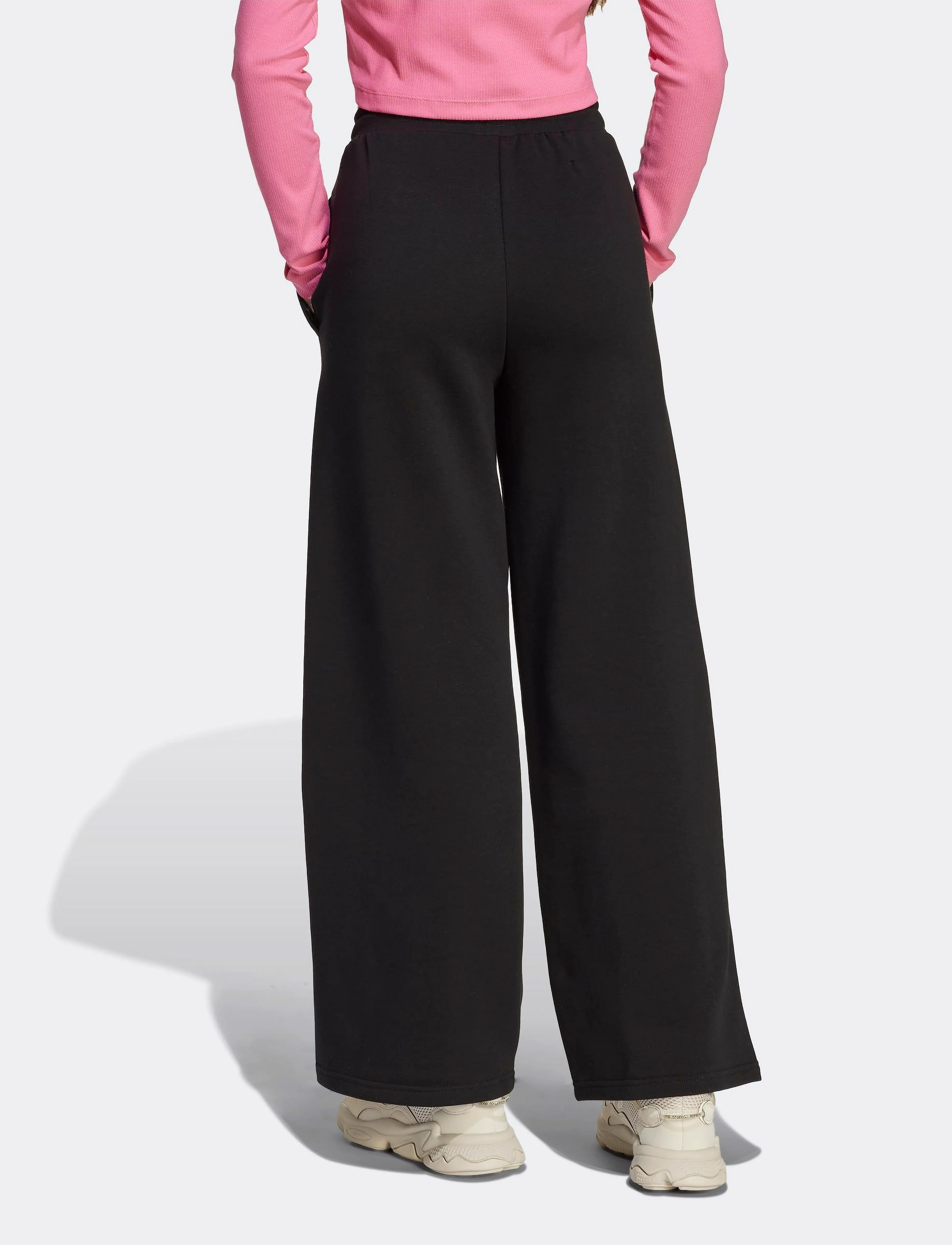 adidas Originals - WIDE LEG PANTS - sweatpants - black/white - 4