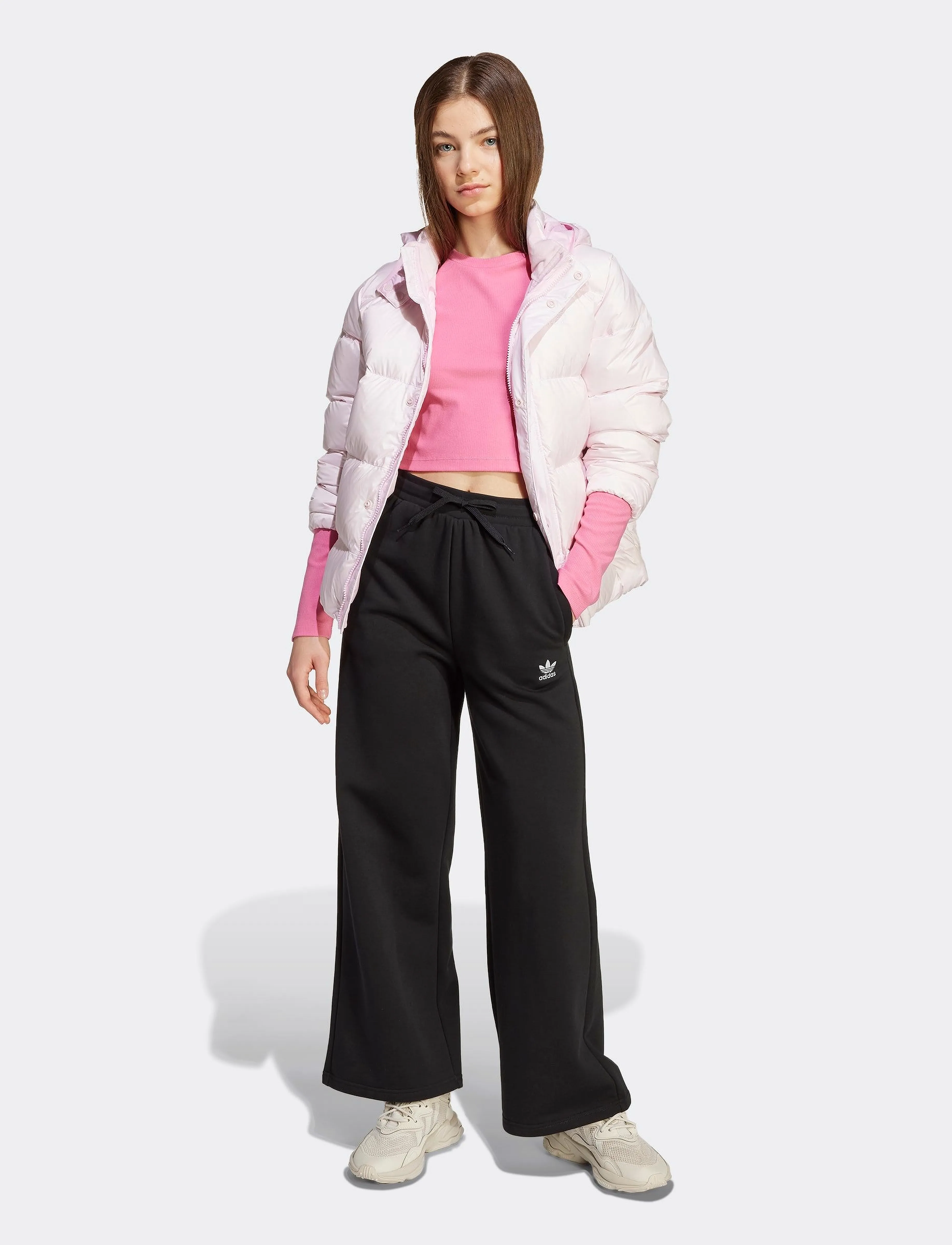 adidas Originals - WIDE LEG PANTS - sweatpants - black/white - 5
