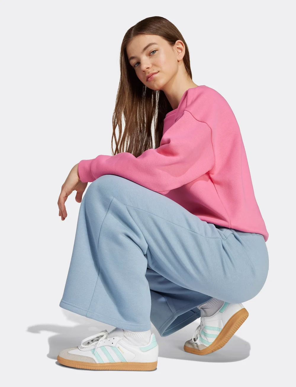 adidas Originals - WIDE LEG PANTS - sweatpants - tacblu/white - 3