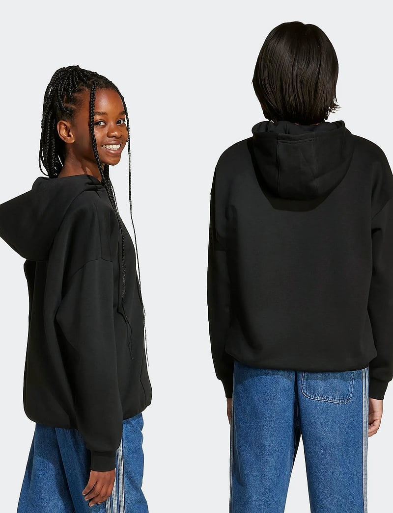 adidas Originals - LOOSE HOODIE FL - džemperi ar kapuci - black/white - 3