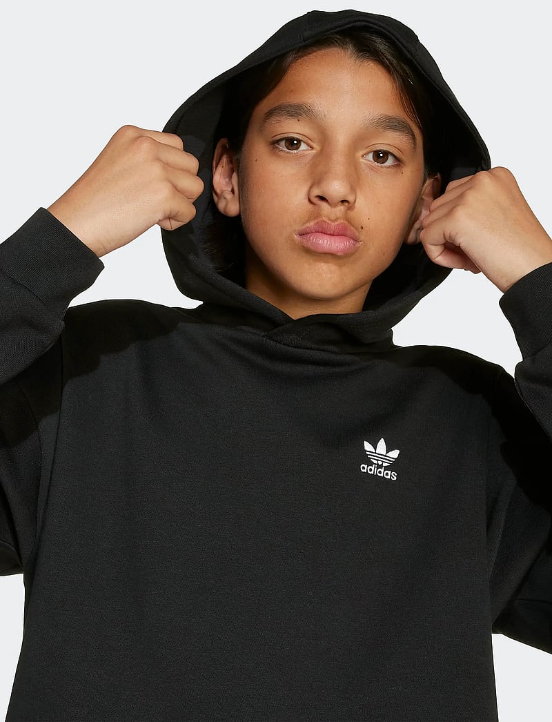 adidas Originals - LOOSE HOODIE FL - džemperi ar kapuci - black/white - 4