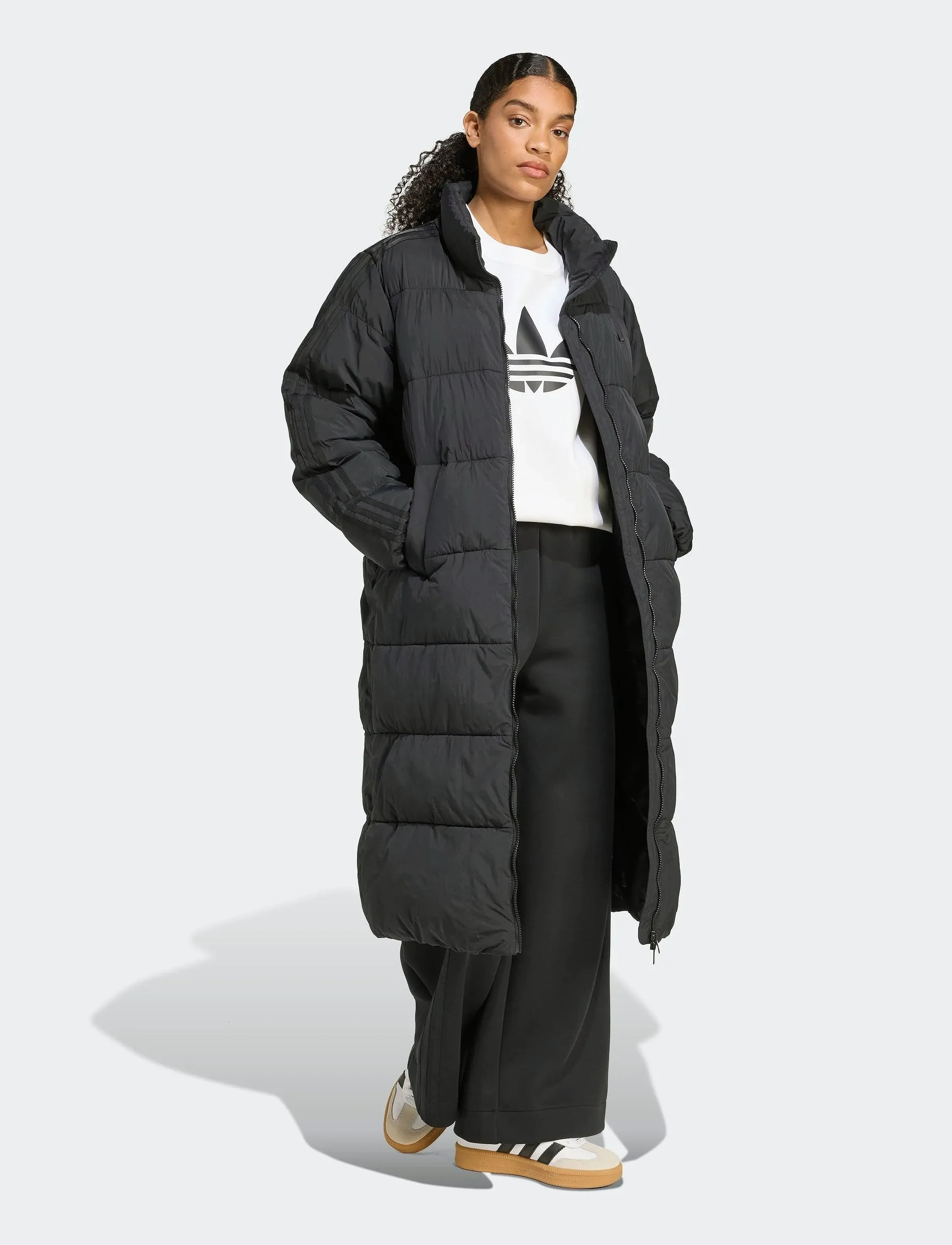 adidas Originals Long Puffer, S, Black, Sport Jackets > Sport Padded Jackets, Dame
