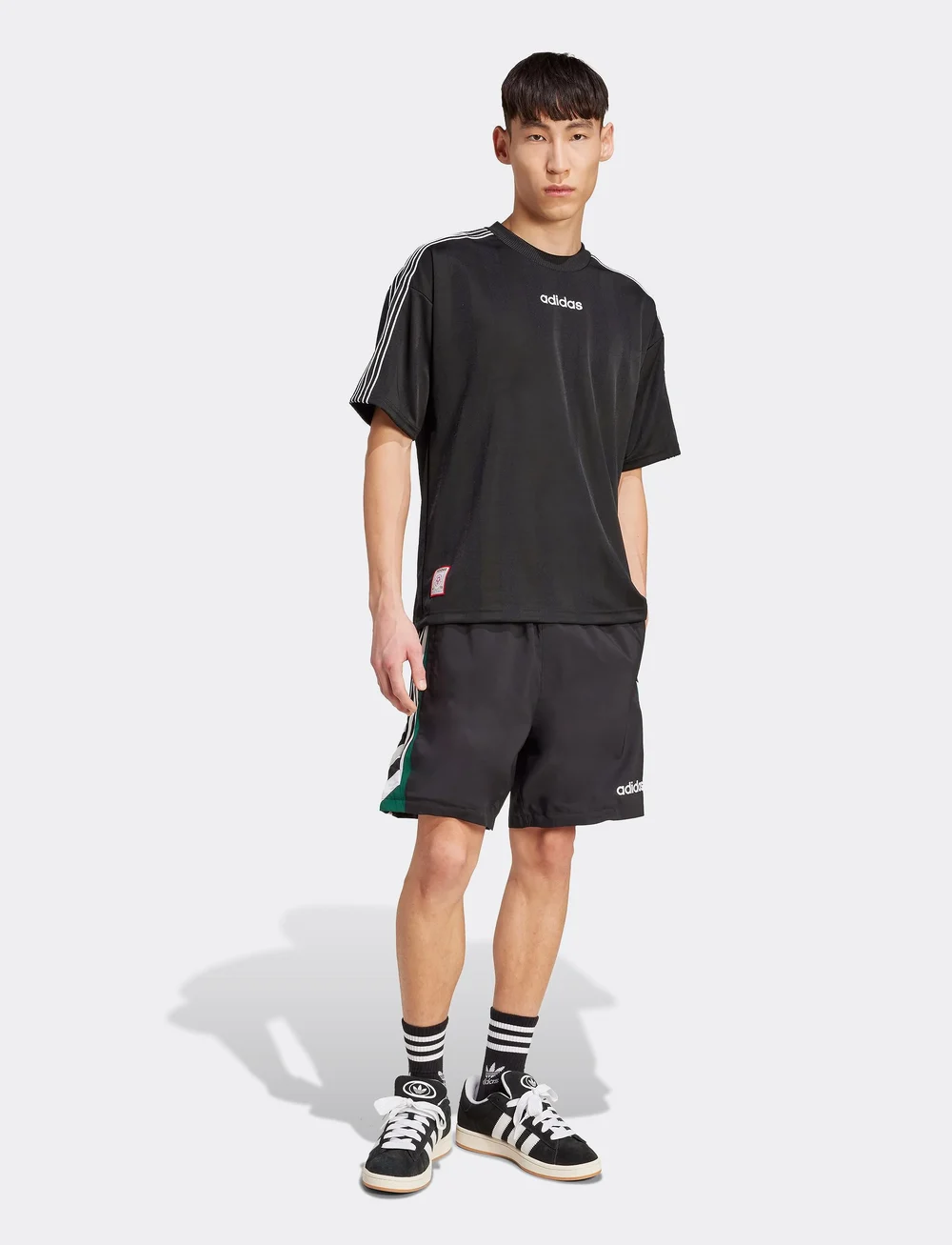 adidas Originals - 90s JRSY - oberteile & t-shirts - black - 5